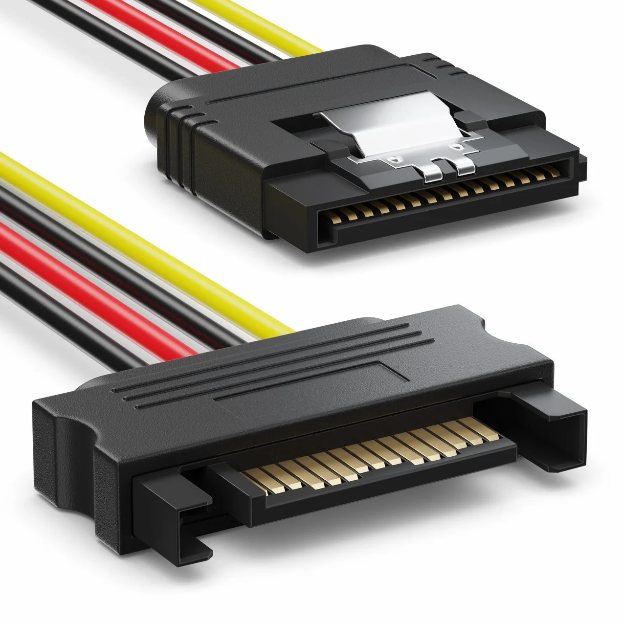 deleyCON 0,15m Adapter Zasilania S‑ATA Y - 1x Gniazdo SATA na 4x Wtyki - do Wewnętrznych Dysków HDD/SSD - Umożliwia Zasilanie do 4 Urządzeń