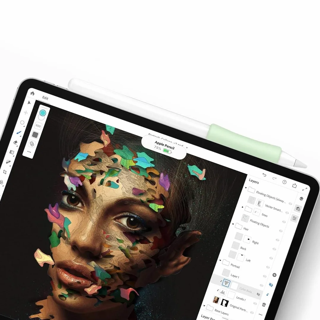 WeddHuis 3 sztuki uchwyt iPadPencil silikonowy ergonomiczny etui akcesoria Grip kompatybilny z iPad Pencil Pro, iPad Pencil2. (Różowy+Fioletowy+Zielony)