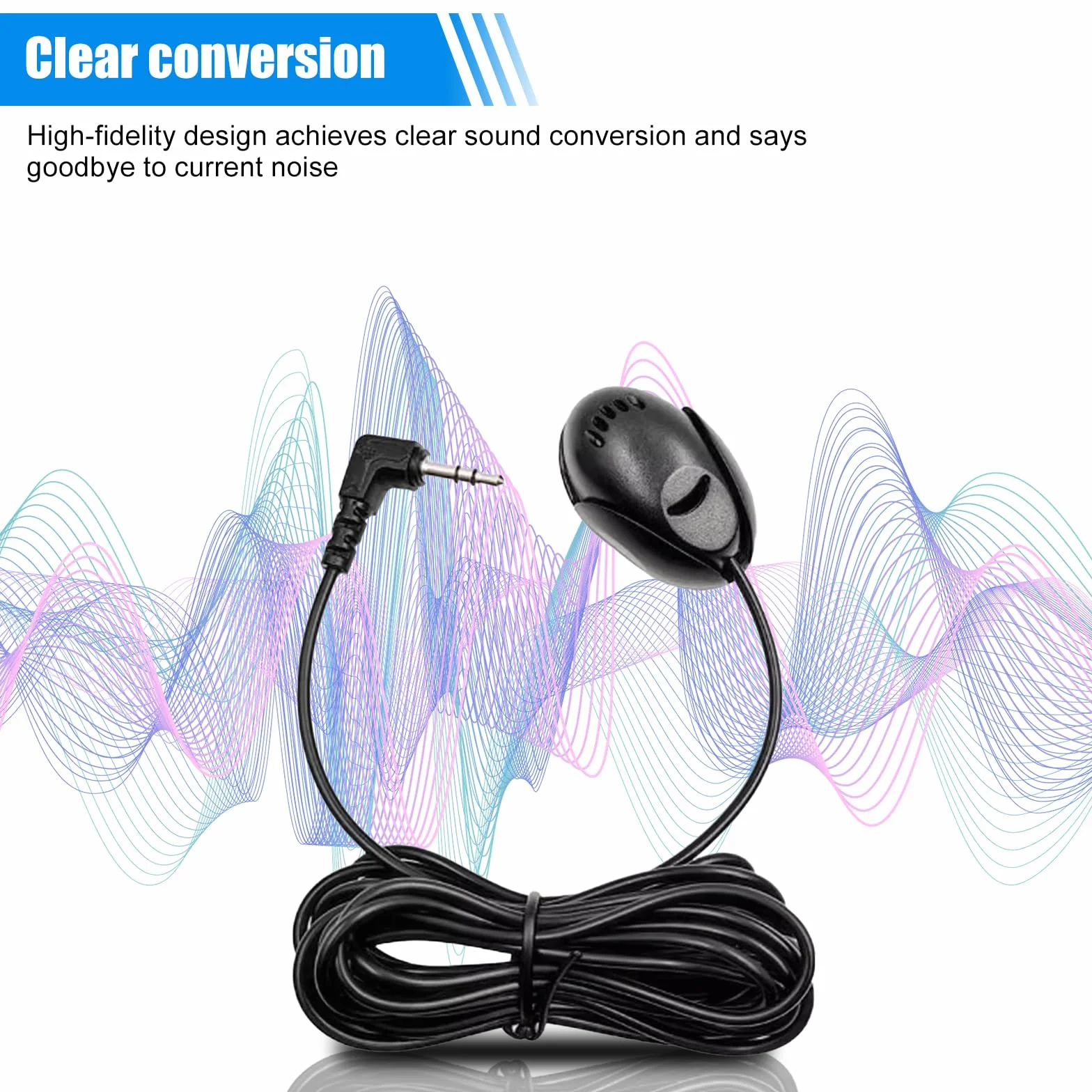 Mikrofon do radia samochodowego przenośny zewnętrzny kabel 3 m wtyczka jack 3,5 mm stereo