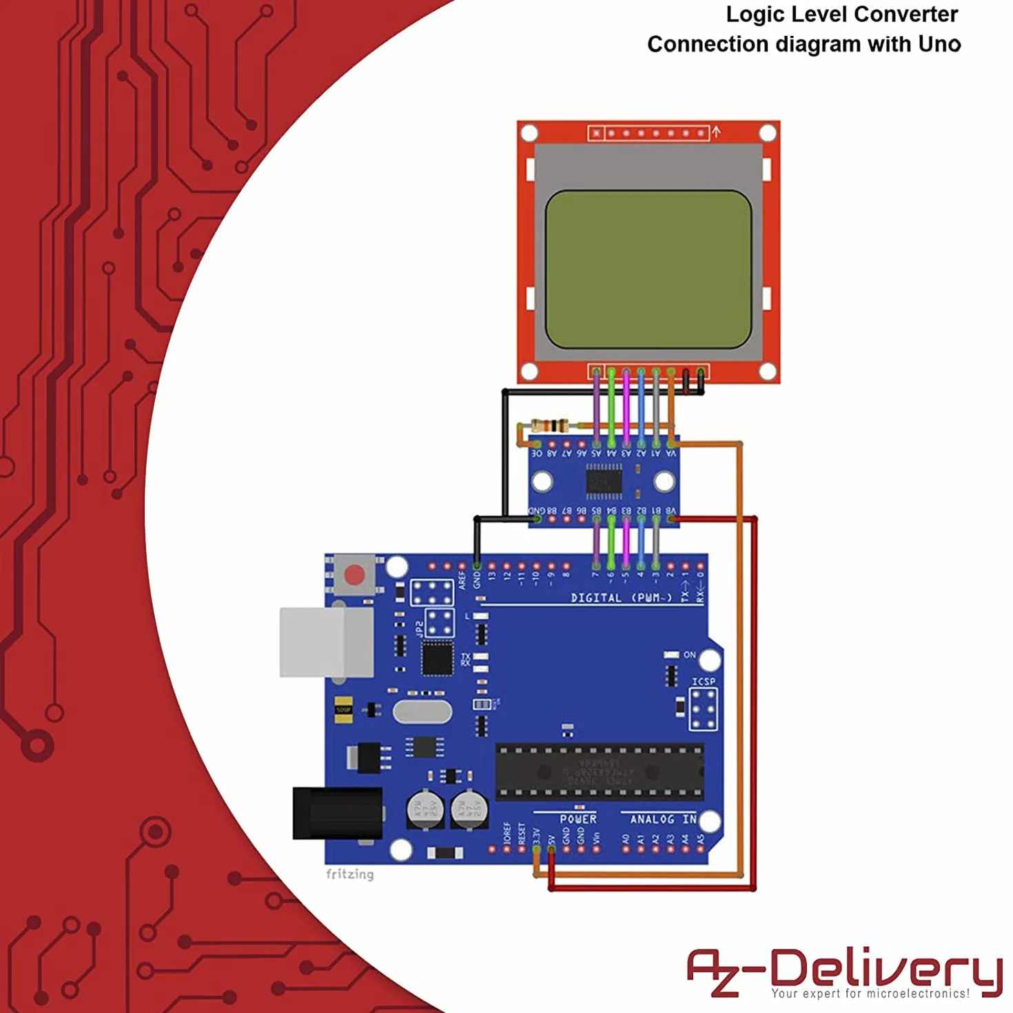 AZDelivery TXS0108E Logic Level Converter 8 Channel kompatybilny z Arduino Raspberry Pi