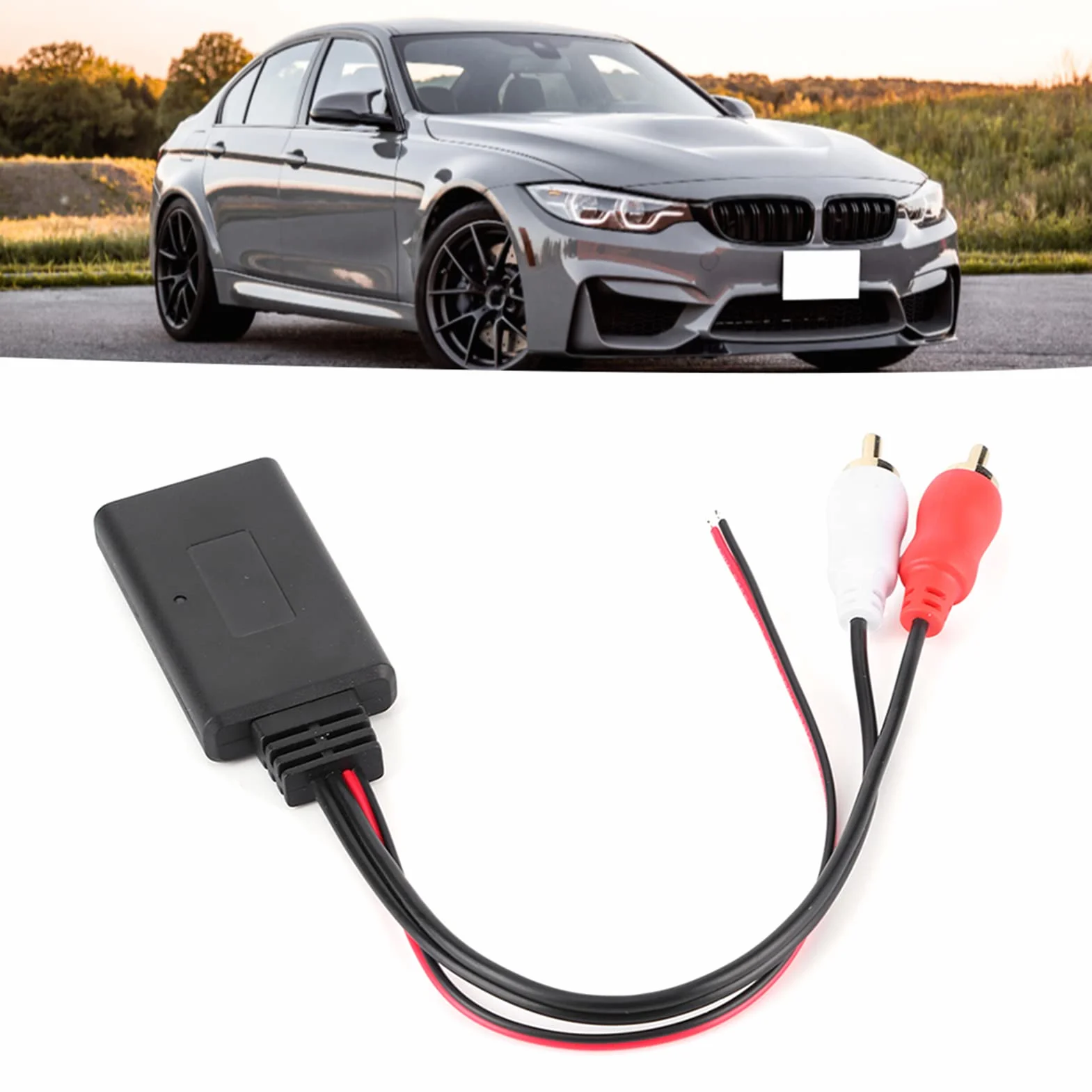 Moduł Odbiornika Bluetooth z Adapterem AUX-IN, 2 Kable Pomocnicze, Złącze Radia Samochodowego do Sprzętu Audio