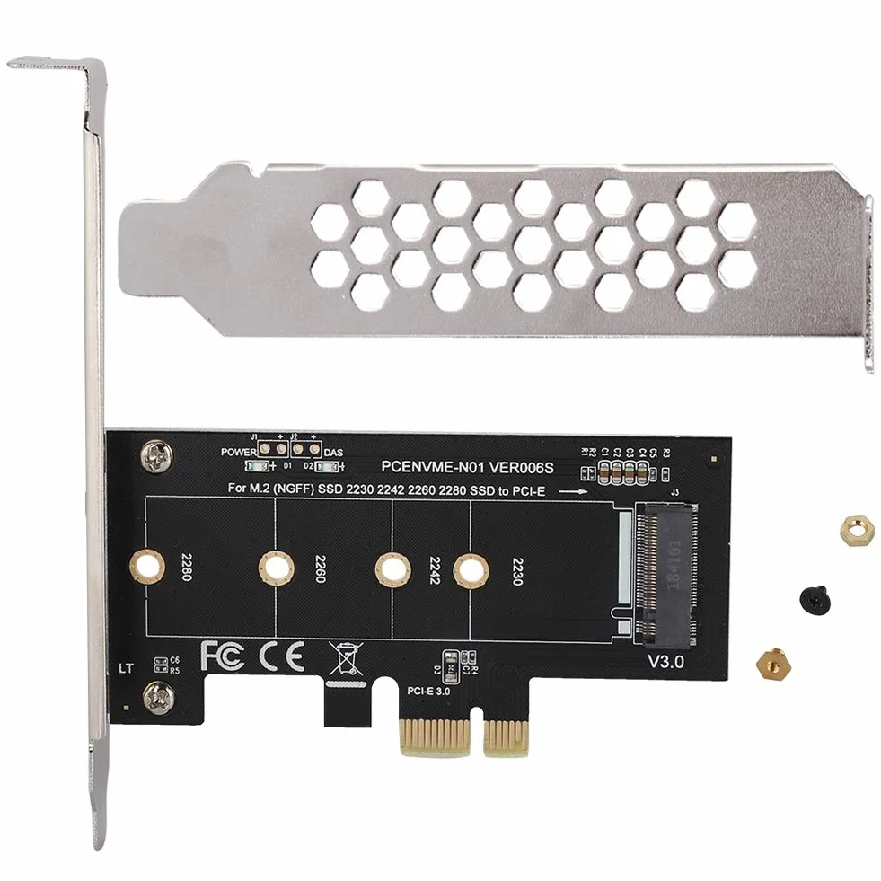 Tangxi Adapter M.2 PCIe PCI-E, karta rozszerzeń M.2 na PCI-E3.0 X1, M2 SSD NGFF NVME (klucz m) do PCIe 3.0 x 1 adapter z niskoprofilowym uchwytem do gniazda PCI Express