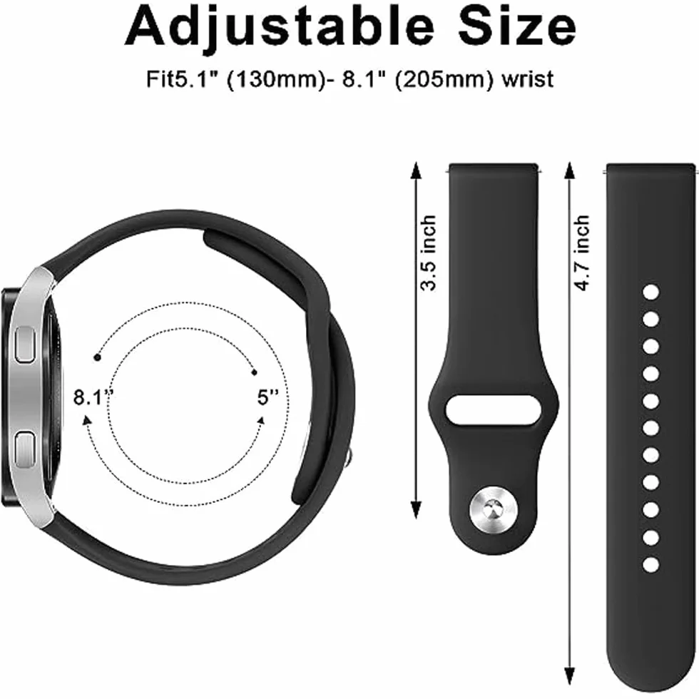 Bransoletka Pasek Silikon do Garmin Vivomove 4S,Vivoactive 3S,Venu 4 41mm/3S/2S, 18mm Sport Paski Pasek do Zegarka do Huawei Watch 5 42mm/GT 6/5/4 41mm