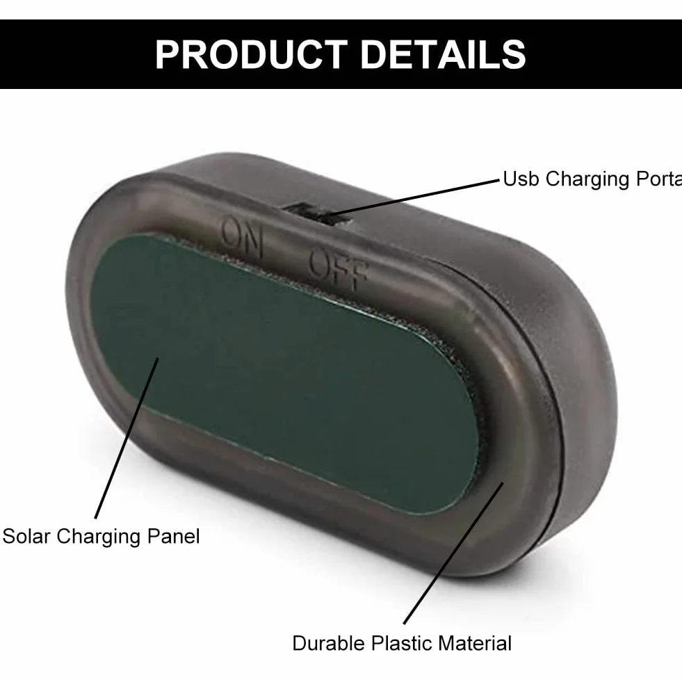 Solarny alarm samochodowy LED – alarm samochodowy z systemem zabezpieczającym przed kradzieżą, 1 sztuka