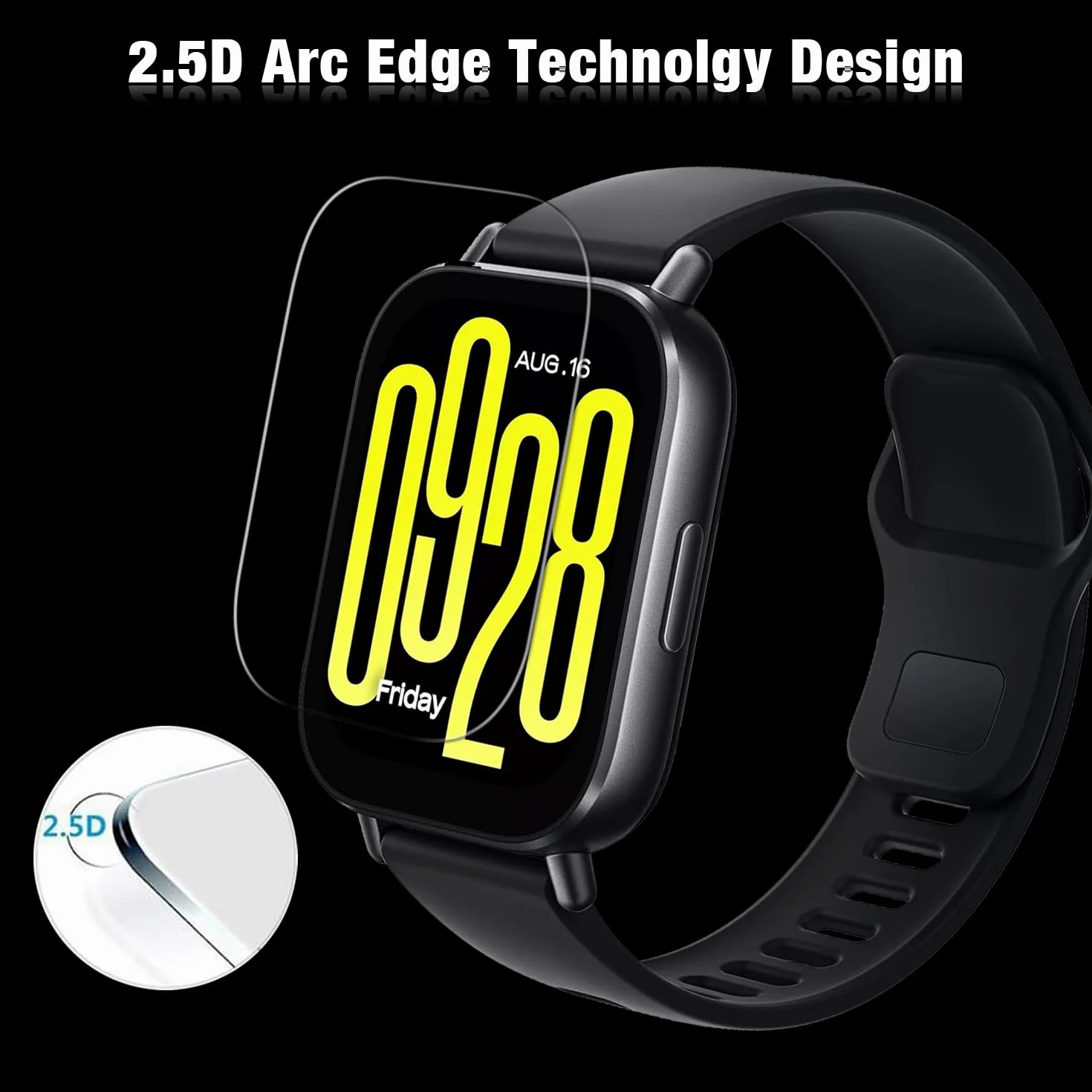 iVoler 4 sztuki szkła hartowanego do Xiaomi Redmi Watch 5 Active (nie dla Redmi Watch 5), ochrona ekranu, twardość 9H, odporność na odciski palców, wyraźny HD