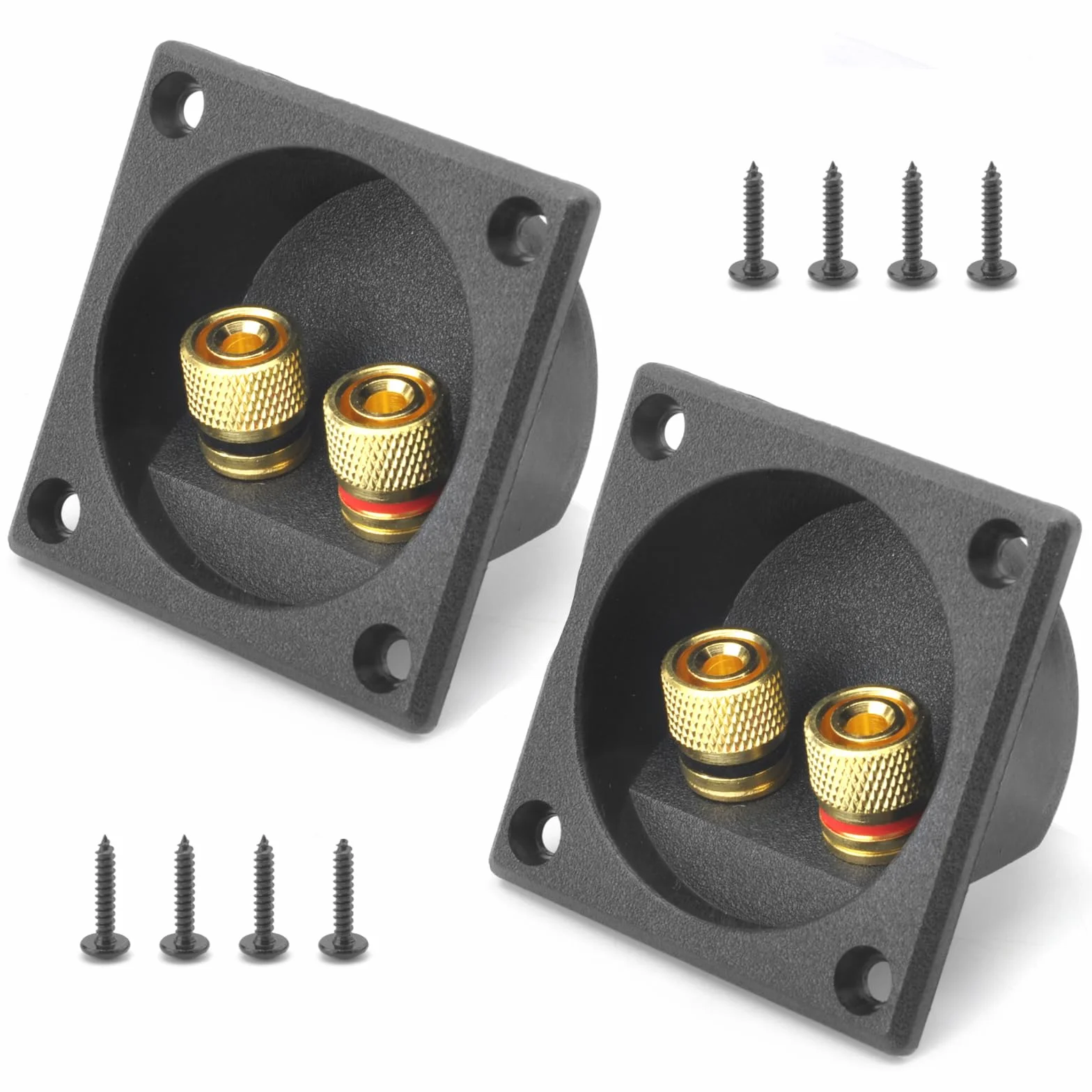 Kwadratowy 2-drożny głośnik 2,2" z wtyczką bananową, 2 śruby, typ mocowania pocztowego, subwoofer samochodowy stereo do majsterkowania