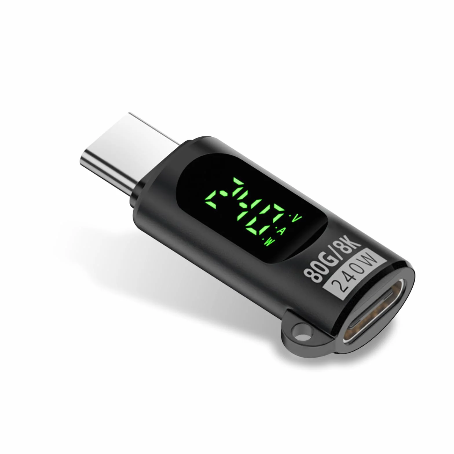 Duttek Tester miernika mocy adaptera USB C 240 W (1 opakowanie), 80 Gb/s USB C żeński na męski adapter przedłużający kompatybilny z Thunderbolt 5, iPhone 15/16, MacBook, iPad