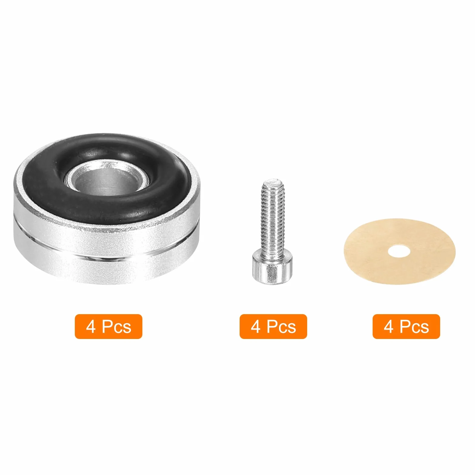 QUARKZMAN nóżki głośników amortyzatory aluminiowe 20 mm x 8 mm śruby M3 do hi-fi subwoofera srebrny