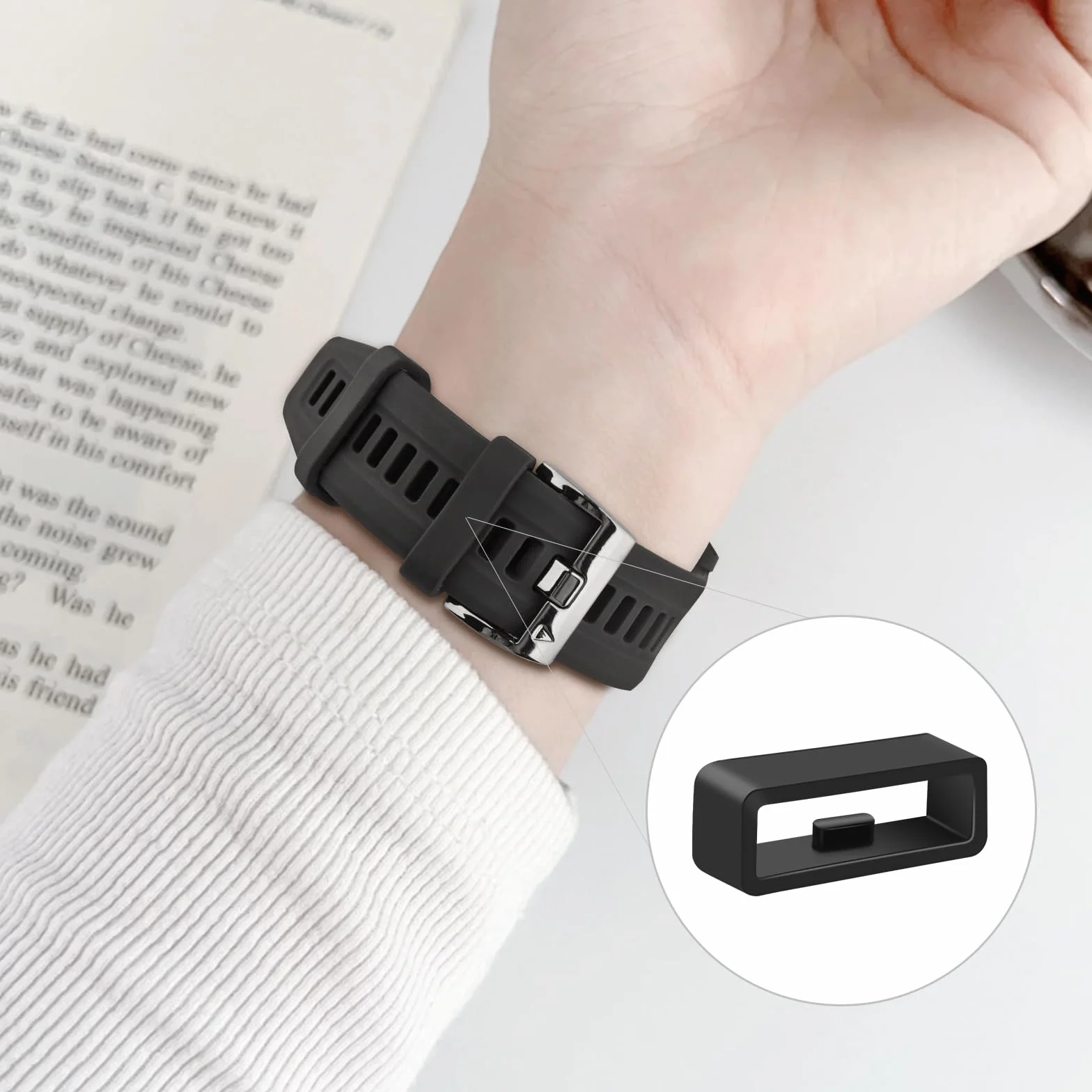 Vancle 6 sztuk szlufek kolorowy pasek do zegarka silikonowy pasek zapasowy pasek 20 mm 22 mm guma unisex bransoletka pierścień zamykający Safe Keeper