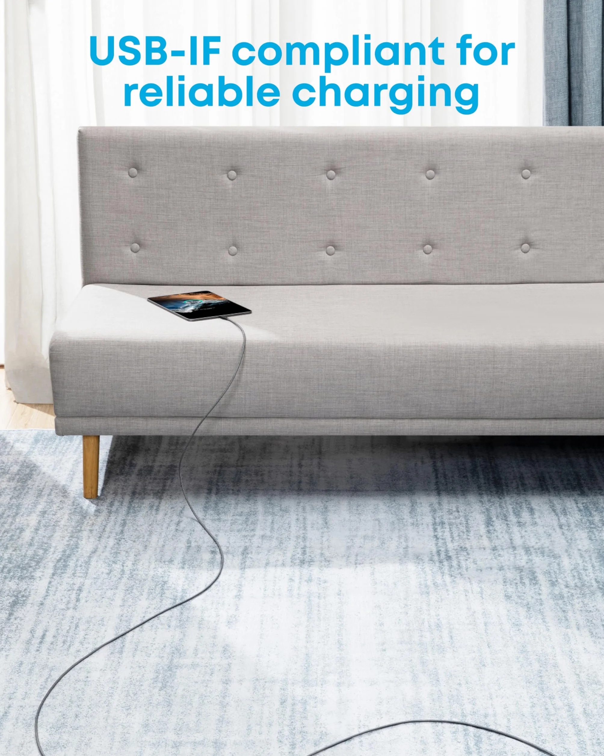 Anker Kabel USB C do szybkiego ładowania, kabel 310 USB C, 60 W, 3A, kabel do szybkiego ładowania dla iPhone 15, Samsung Galaxy S22, iPad Pro 2021, iPad Mini 6, iPad Air 4, MacBook Pro 2020, Switch