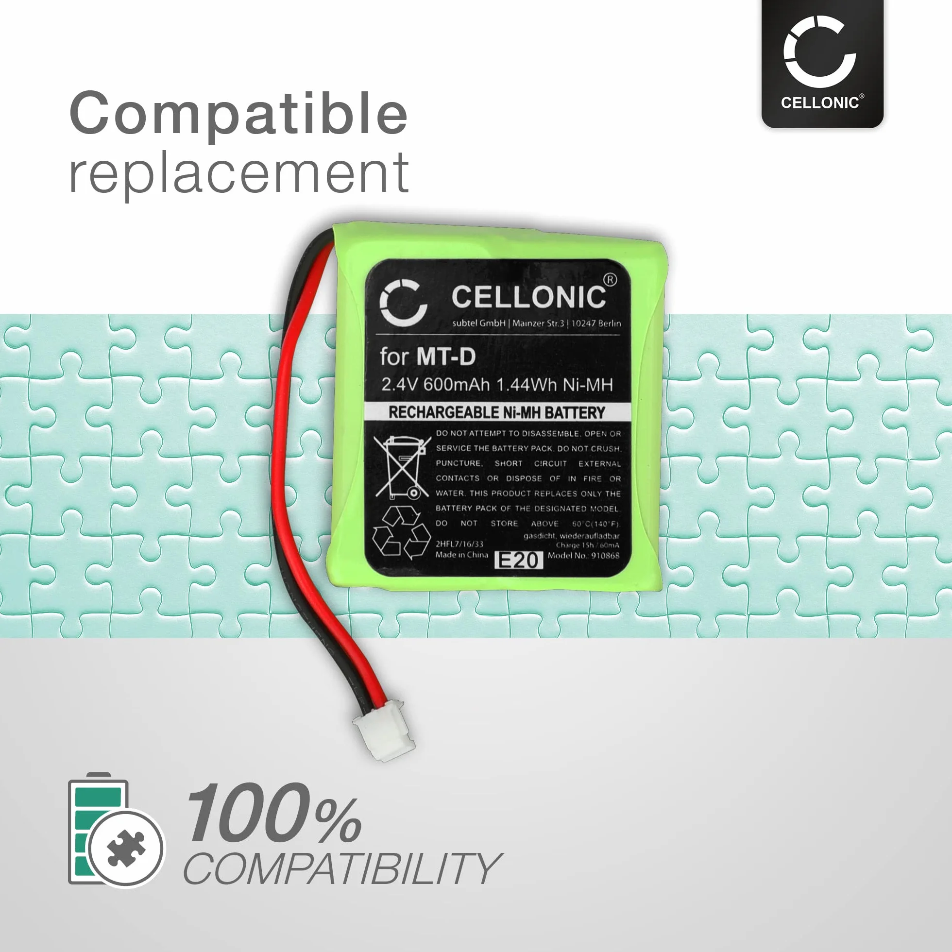 CELLONIC® akumulator kompatybilny z AVM Fritz Fon MT-D, kompatybilny z Audioline Slim DECT 500 502 580 582, kompatybilny z Telekom Sinus 201 / A201 (600 mAh) 5M702BMX, GP0827 Fritz!Fon akumulator zapasowy