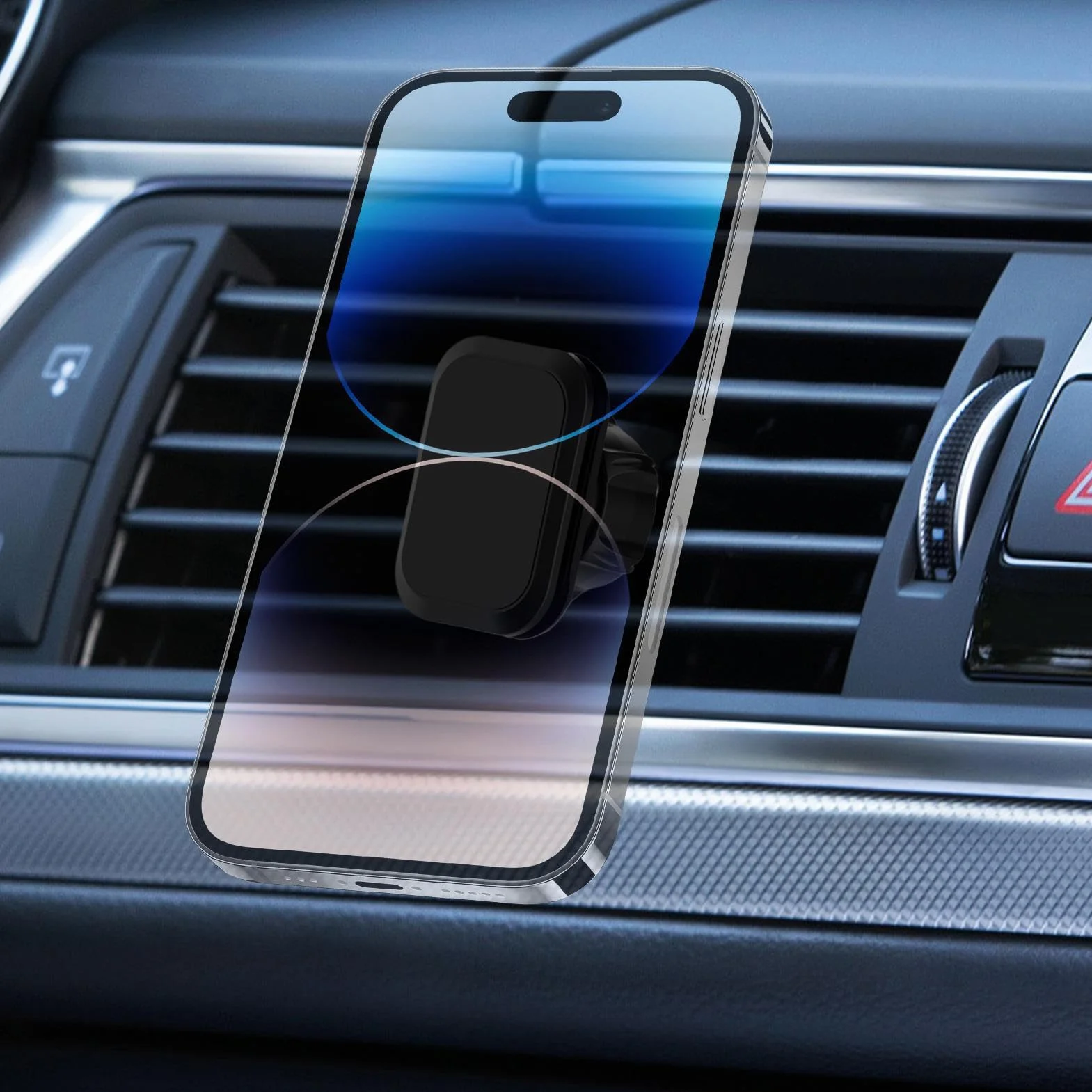 Magnetic Car Telephone Holder, Ball Head Phone Holder, Joint Replacement Base, Automobile Cradles, 17mm & Easy to Install, Sturdy Stand, Black, Ideal for Men and Women