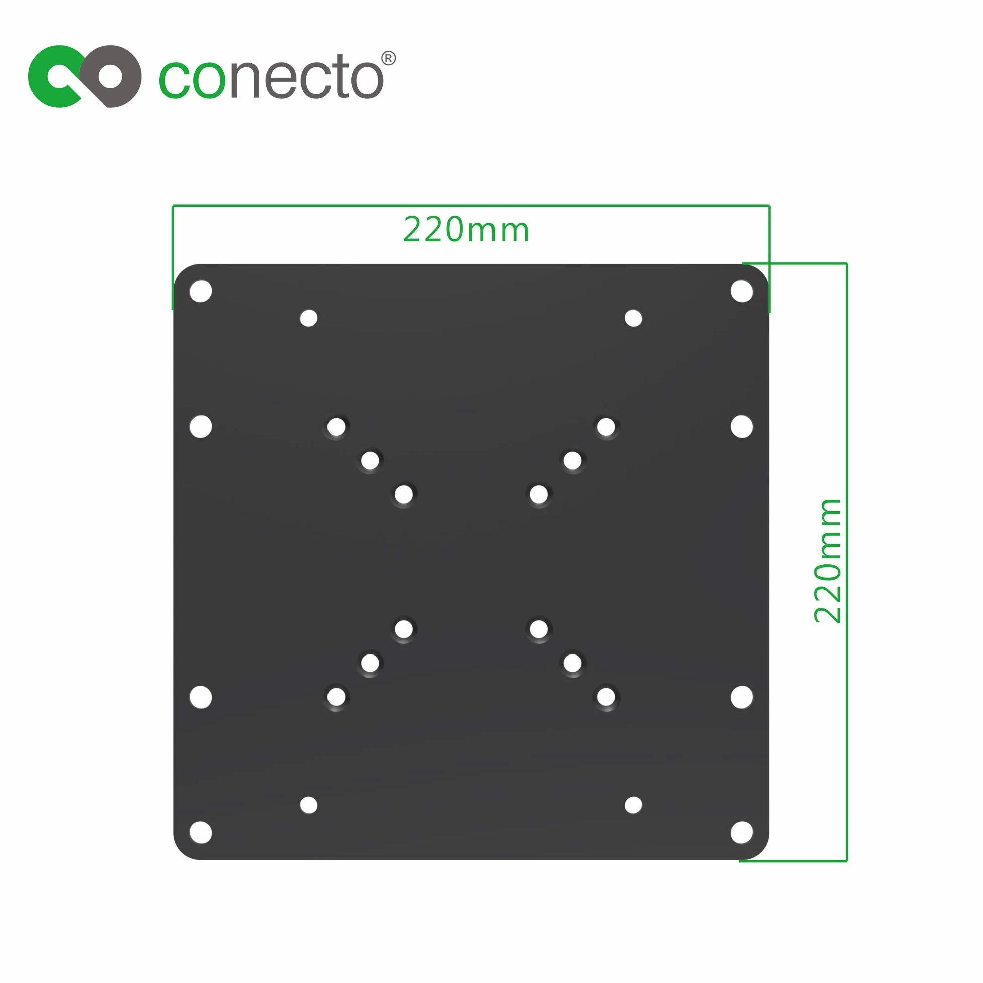 conecto CC50305 uniwersalny adapter VESA VESA 50x50 do 200x200, 1-częściowy, czarny