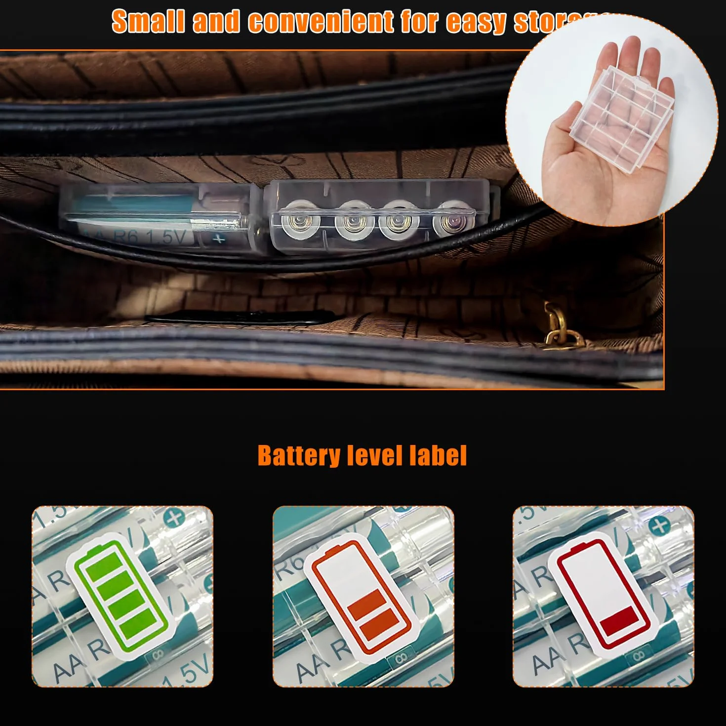 5 Sztuk AA/AAA Battery Storage Box Sets, KUOQIY Wielofunkcyjny Plastikowy Pojemnik na Baterie, z 6 PCS AAA do AA Adapter Converter, do Przechowywania i Ochrony Baterii AA i AAA (4 +10 Cell)