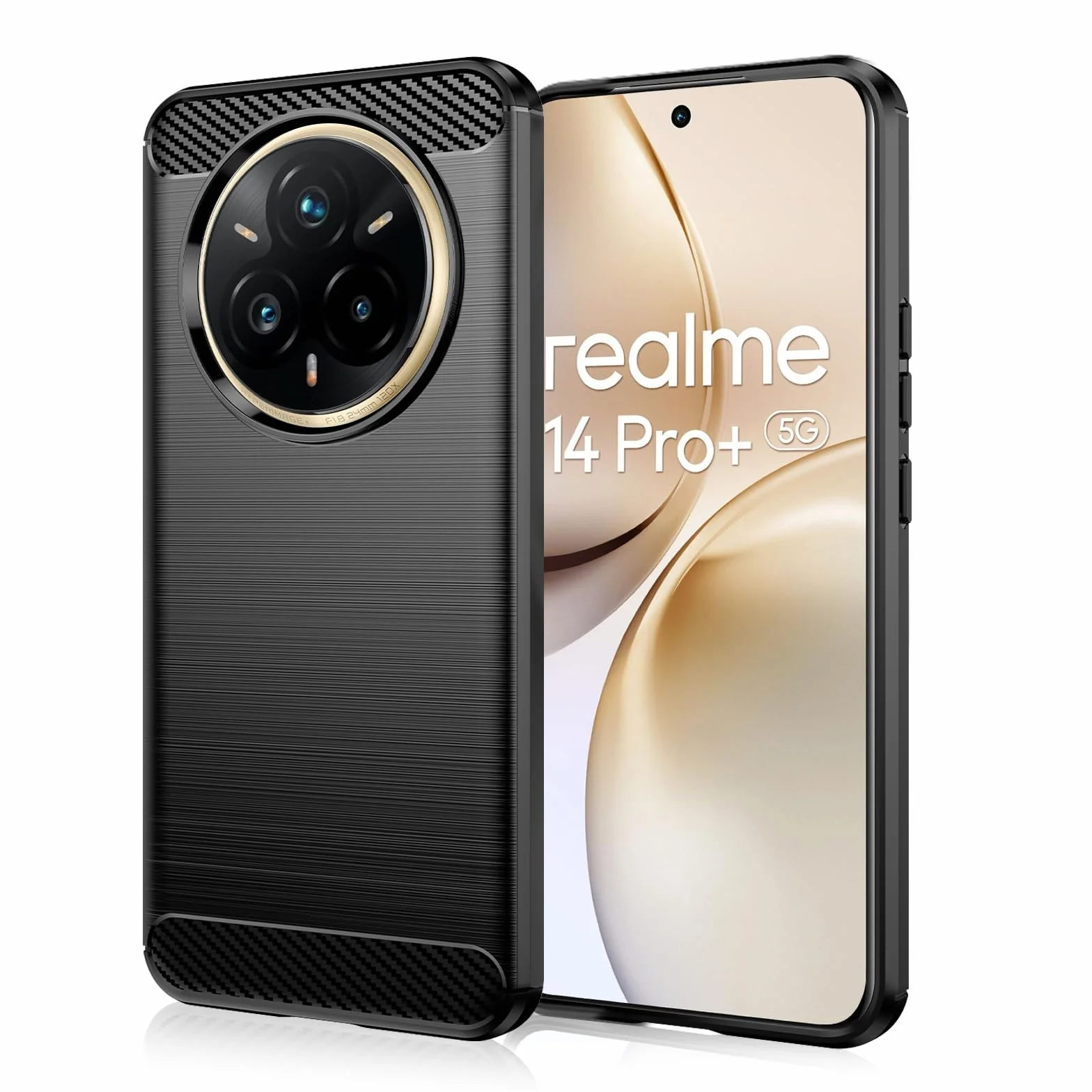 Datree Etui do Realme 14 Pro Plus/Realme 14 Pro+, smukłe etui ochronne z miękkiego silikonu TPU, ochrona przed zarysowaniami i wstrząsami (czarny)