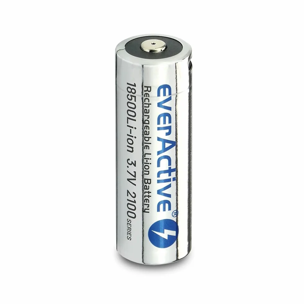 everActive Akumulator everActive 18500 3,7 V Li-ion 2100 mAh z USB-C, z obwodem ochronnym PCM, wstępnie naładowany - do maks. 30%, 1 sztuka - EV18500-21M