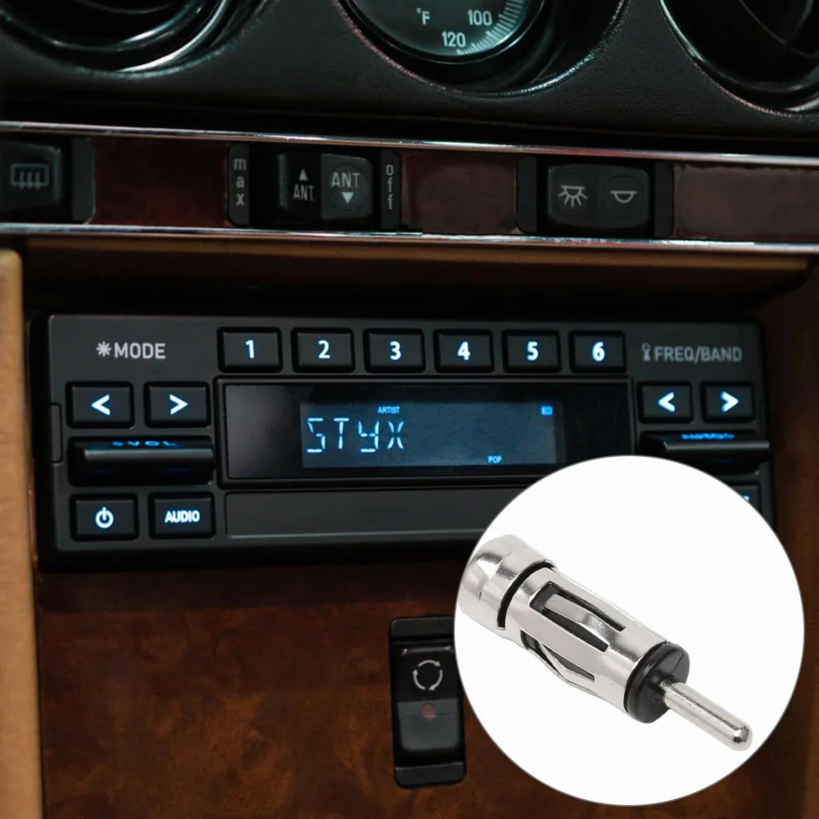 Adapter antenowy DIN - ISO złącze antenowe wtyczka wtyczka samochodowa wtyczka radio samochodowe adapter uniwersalny adapter do radia samochodowego (srebrny + czarny) - 8 szt
