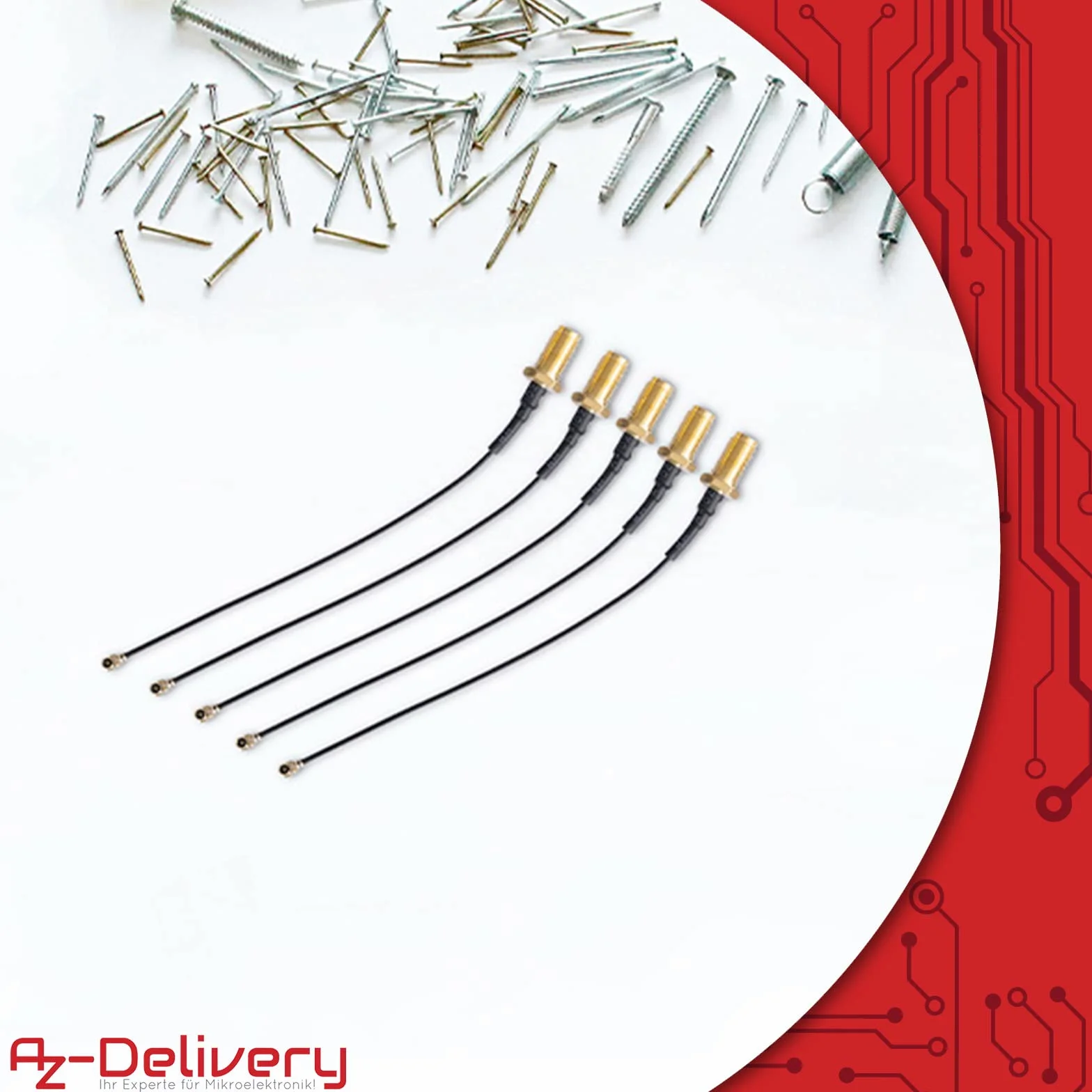AZDelivery 5x IPEX do SMA Pigtail kabel koncentryczny, gniazdo SMA do UFL/u.FL/IPX/IPEX, RF adapter koncentryczny kabel Pigtail