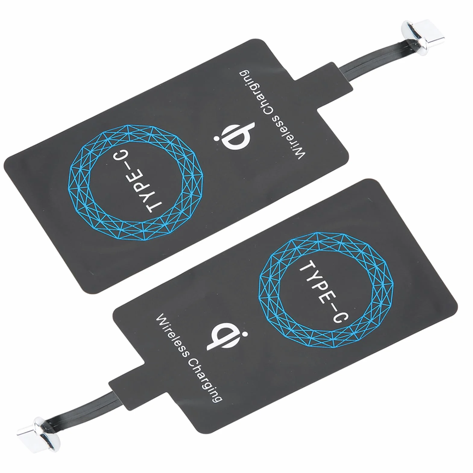 Bezprzewodowy Adapter do ładowania, Bezprzewodowa ładowarka do Telefonu, 2 szt. Bezprzewodowa ładowarka QI Typu C Samoprzylepna Naklejka Odbiornik ładujący do Telefonu Komórkowego