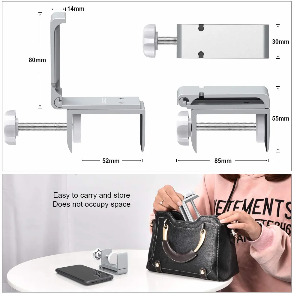 aceyoon składany uchwyt na słuchawki gamingowe z aluminium organizer na kable (srebrny)