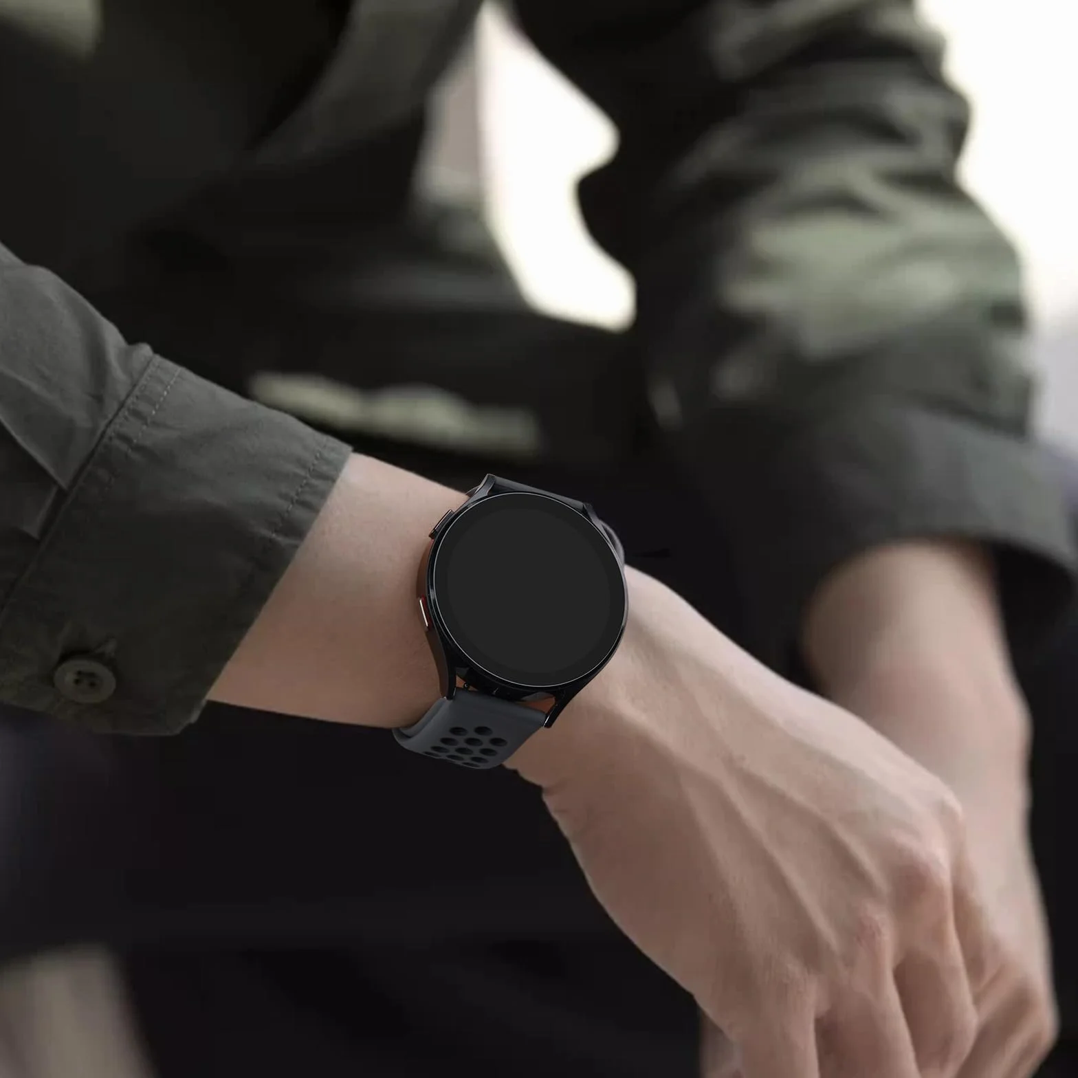 Vancle Pasek do zegarka 22 mm dla mężczyzn i kobiet, wodoszczelny, silikonowy pasek 22 mm, akcesoria do smartwatcha, dwukolorowe, oddychające bransoletki dla mężczyzn i kobiet