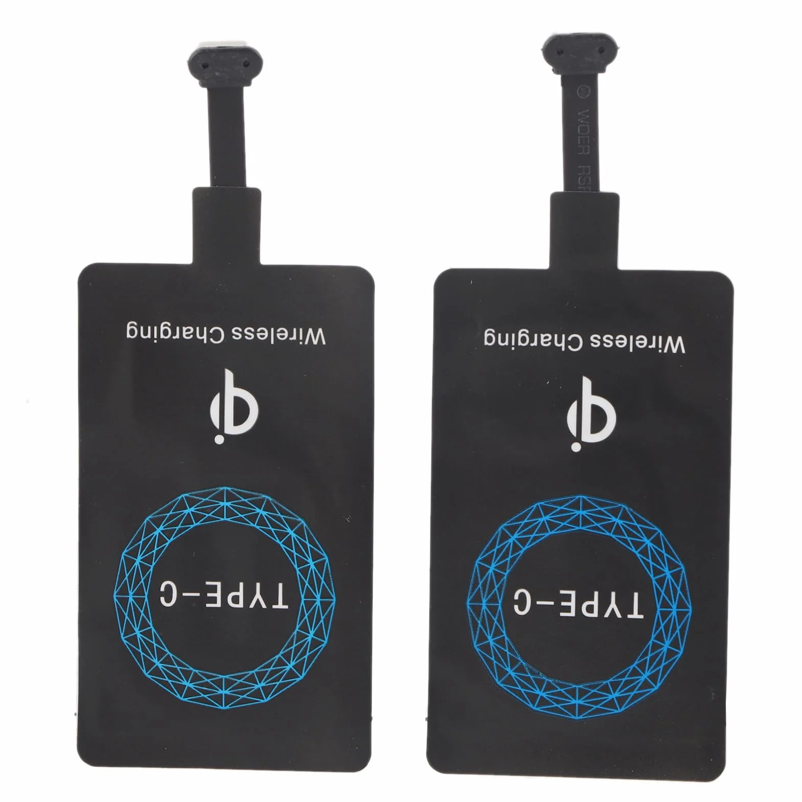 Bezprzewodowy Adapter do ładowania, Bezprzewodowa ładowarka do Telefonu, 2 szt. Bezprzewodowa ładowarka QI Typu C Samoprzylepna Naklejka Odbiornik ładujący do Telefonu Komórkowego