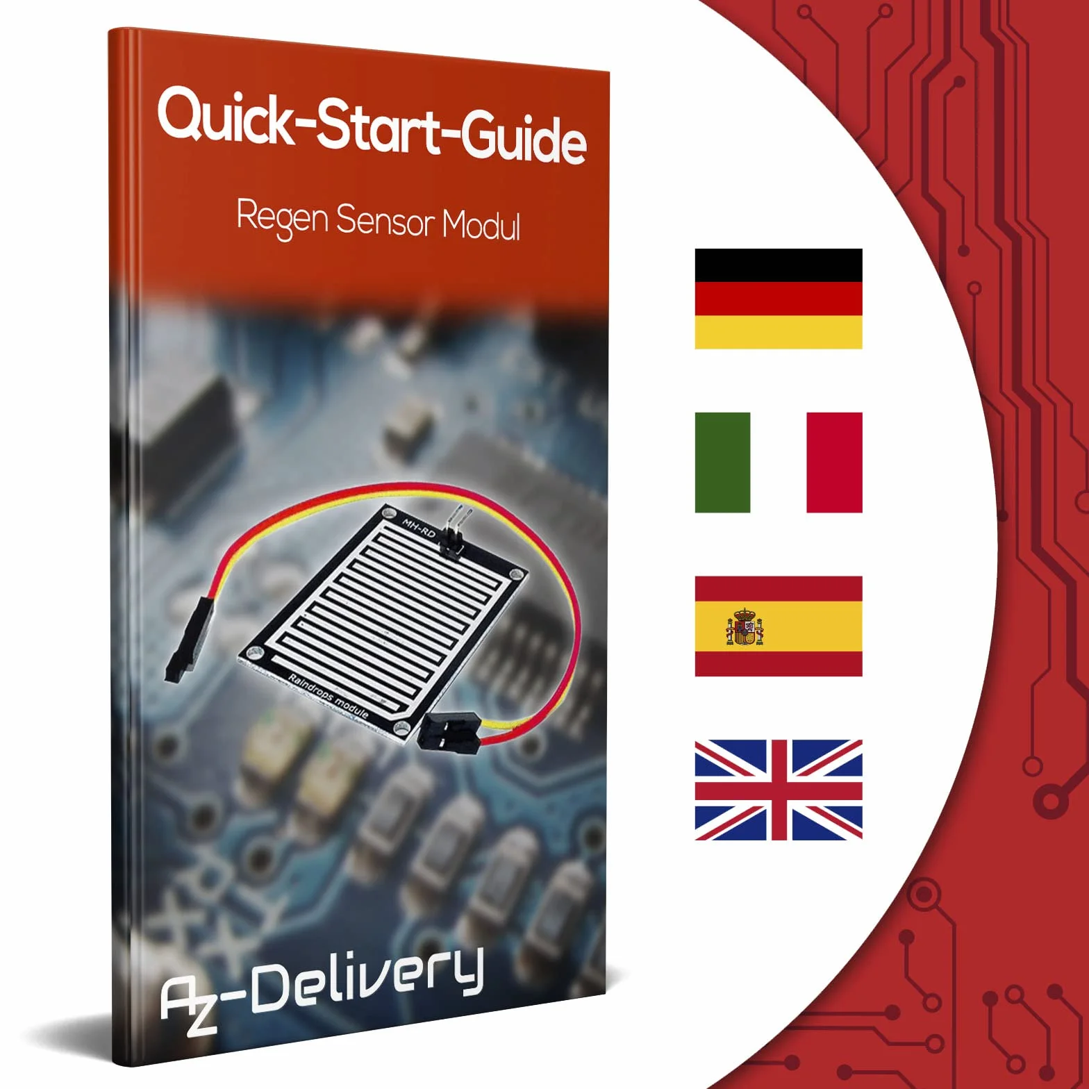 AZDelivery 3 x Raindrop Rain Sensor Moduł kompatybilny z Arduino i Raspberry Pi w tym E-Book!
