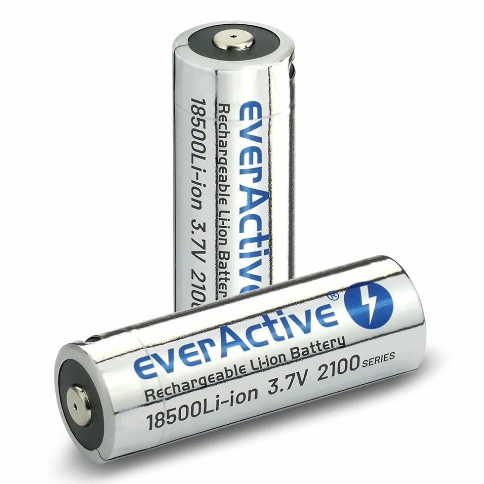 everActive Akumulator everActive 18500 3,7 V Li-ion 2100 mAh z USB-C, z obwodem ochronnym PCM, wstępnie naładowany - do maks. 30%, 1 sztuka - EV18500-21M