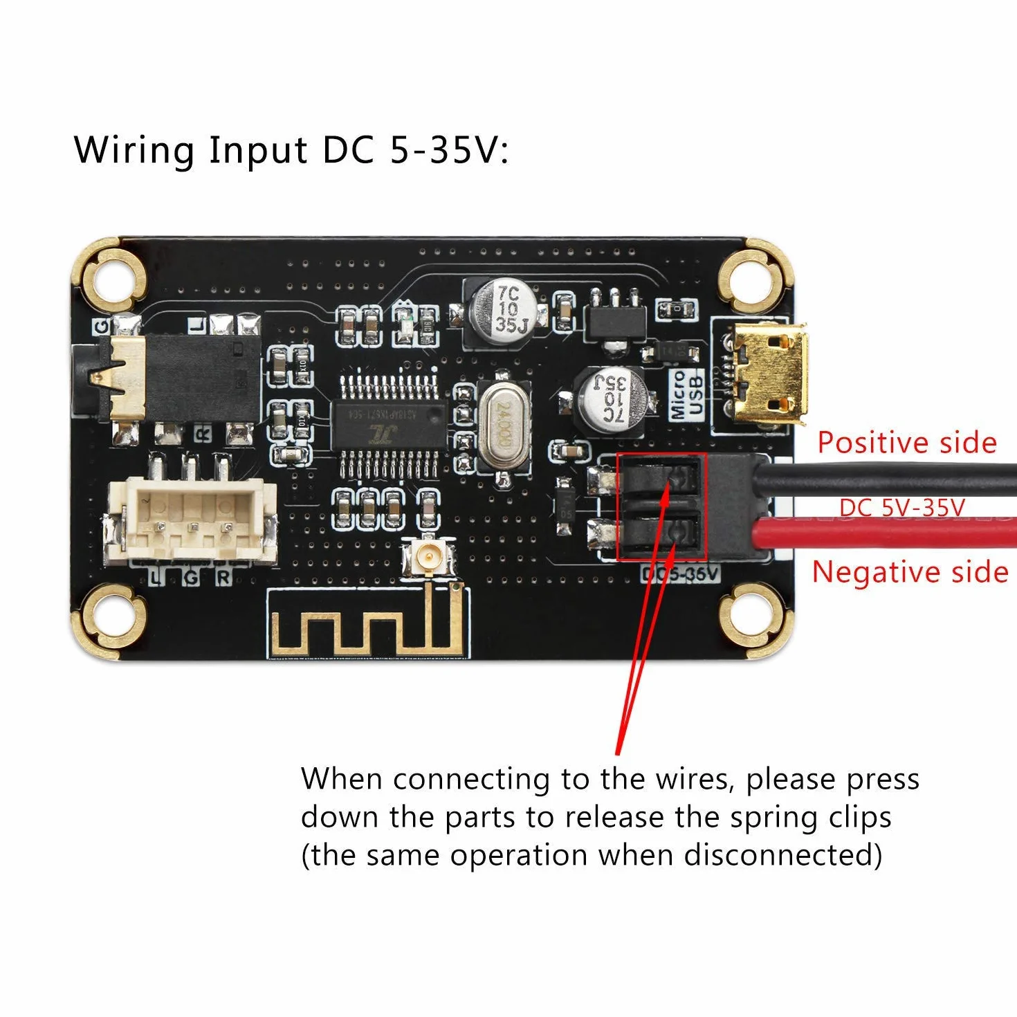 DollaTek Modu? Odbioru Bluetooth - Przeno?ny Odbiornik Audio AS1711BT DC 5-35V Bezprzewodowy Elektroniczny Chip do Zestawu S?uchawkowego DIY i Stereo Domowego