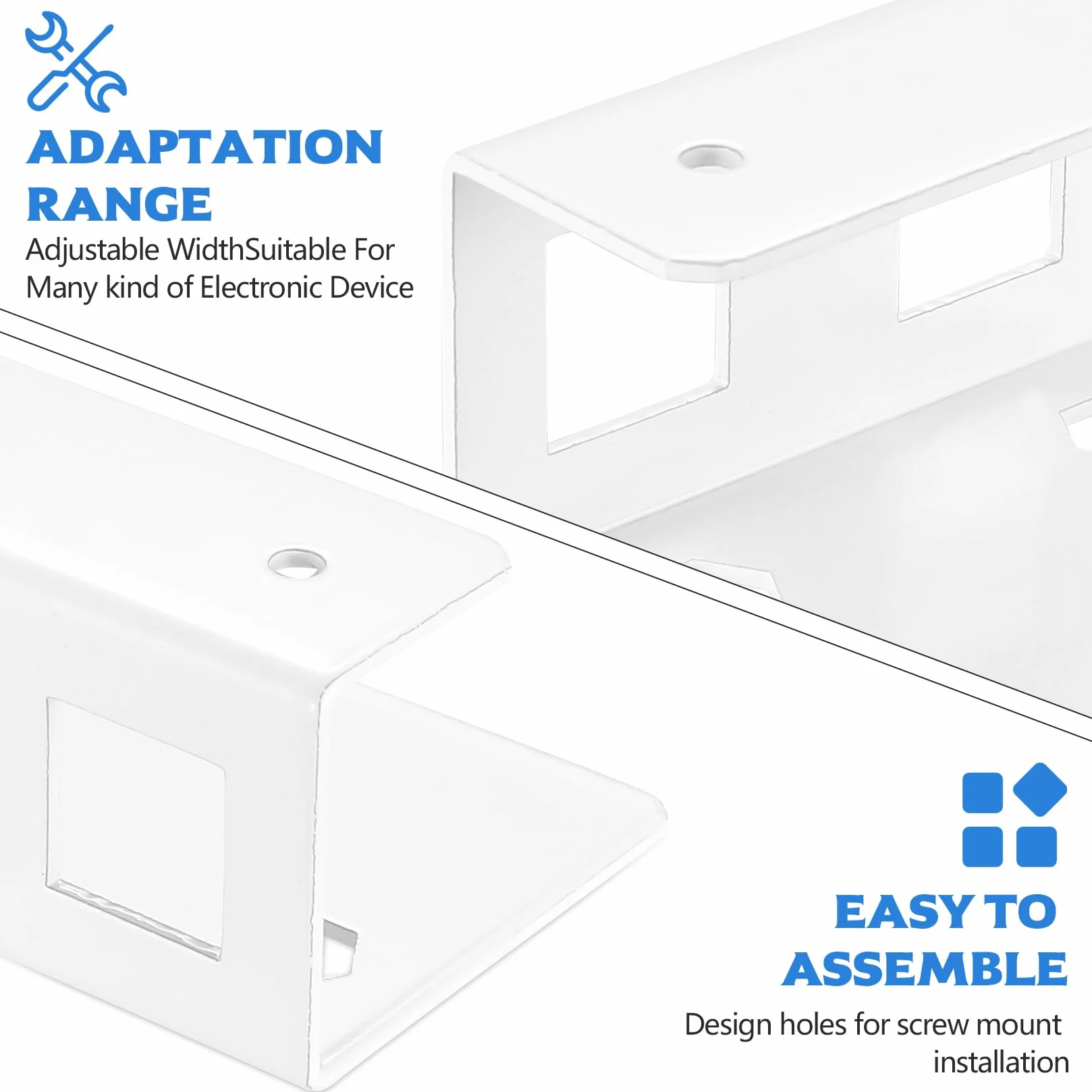 3 szt. uchwyt pod biurko pod laptopa, uchwyt na laptopa pod stołem, oszczędzający miejsce organizer półka na laptopy, tablety, klawiatury, skrzynki kablowe, przełączniki sieciowe (białe)