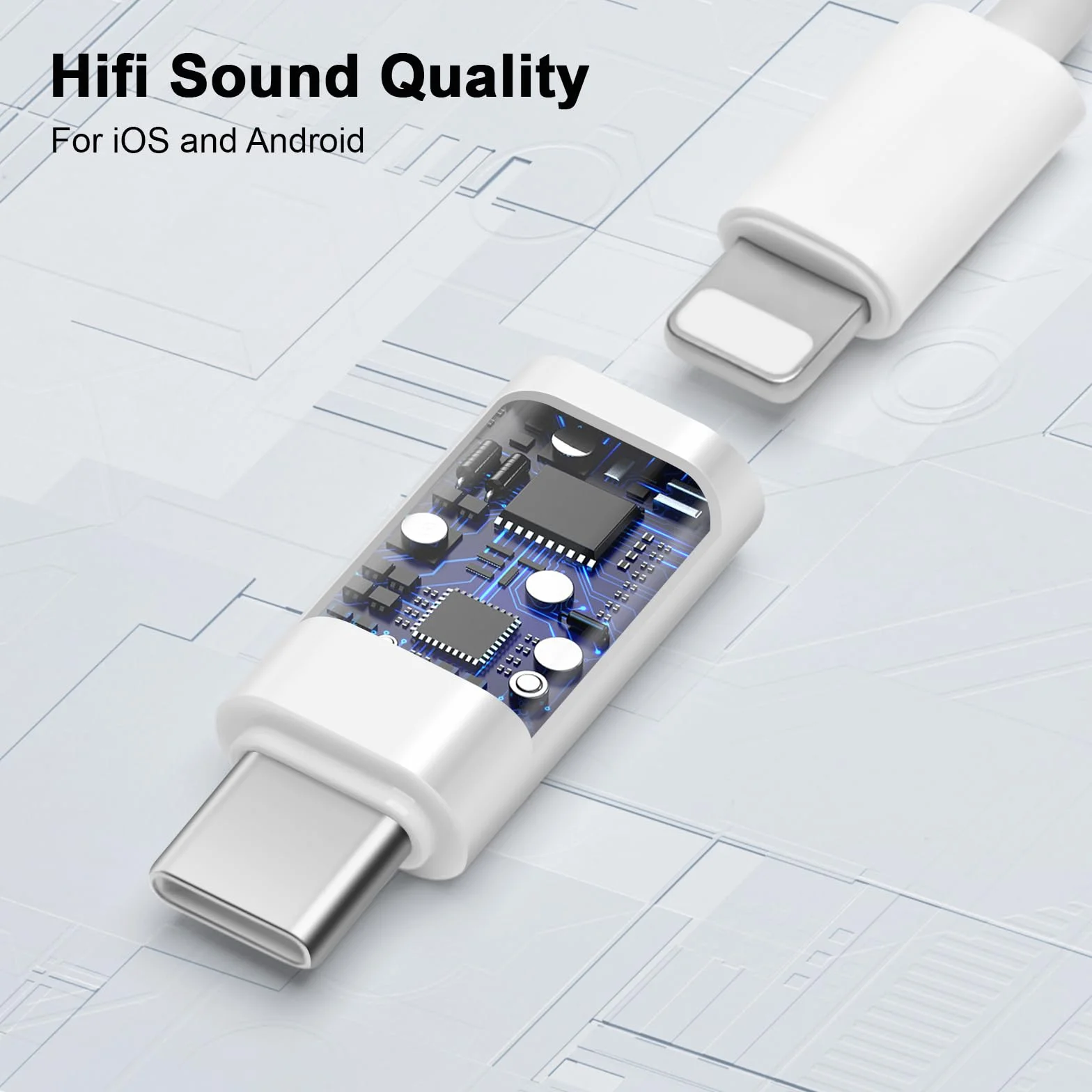 Adapter Lightning do USB C audio z obsługą linii kontrolnej kompatybilny z iPhone 16/15 iPad