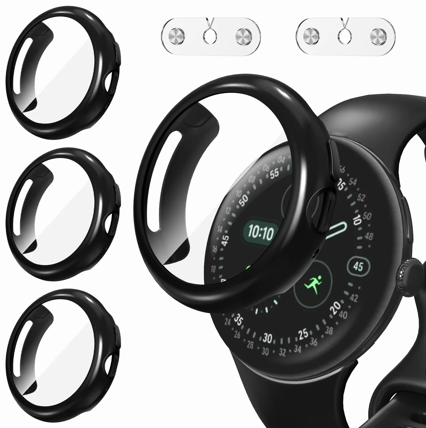 ivoler etui ochronne z osłoną ekranu i ładowaniem do Google Pixel Watch 4 41 mm TPU czarne