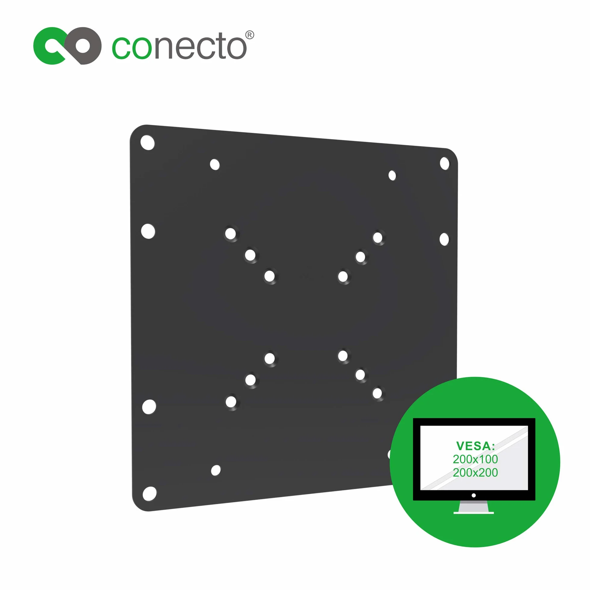 conecto CC50305 uniwersalny adapter VESA VESA 50x50 do 200x200, 1-częściowy, czarny