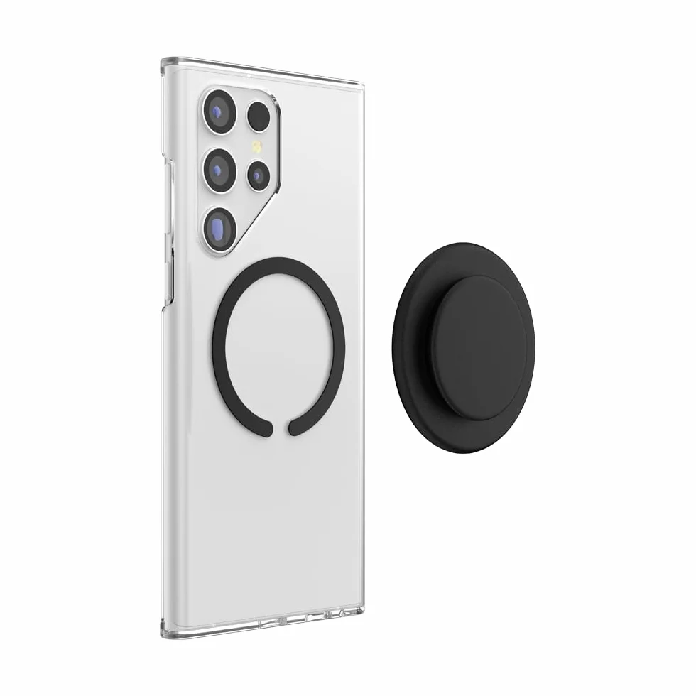 PopSockets: Pierścień Adaptera do MagSafe - Przyklejany Magnetyczny Pierścień Adaptera do iPhone (iPhone z serii 11 i Starszych) Niezgodnych z MagSafe Lub Telefonów z Android - Black