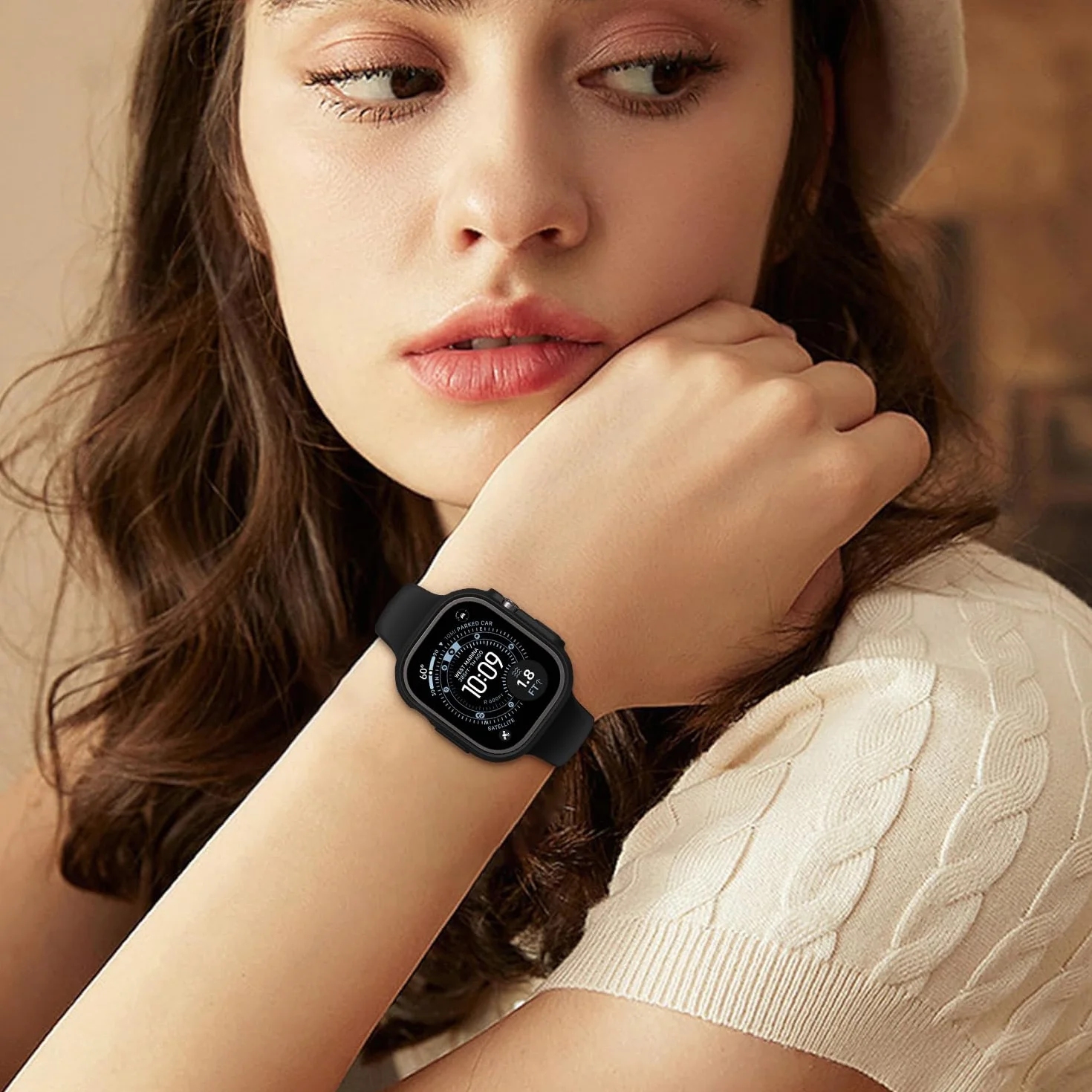 ivoler 3 sztuki miękkiej ochronnej obudowy z TPU dla Apple Watch Ultra 3/2 / Apple Watch Ultra 49mm (bez folii ochronnej ekranu), ultracienka, antywstrząsowa silikonowa obudowa, antypoślizgowa osłona