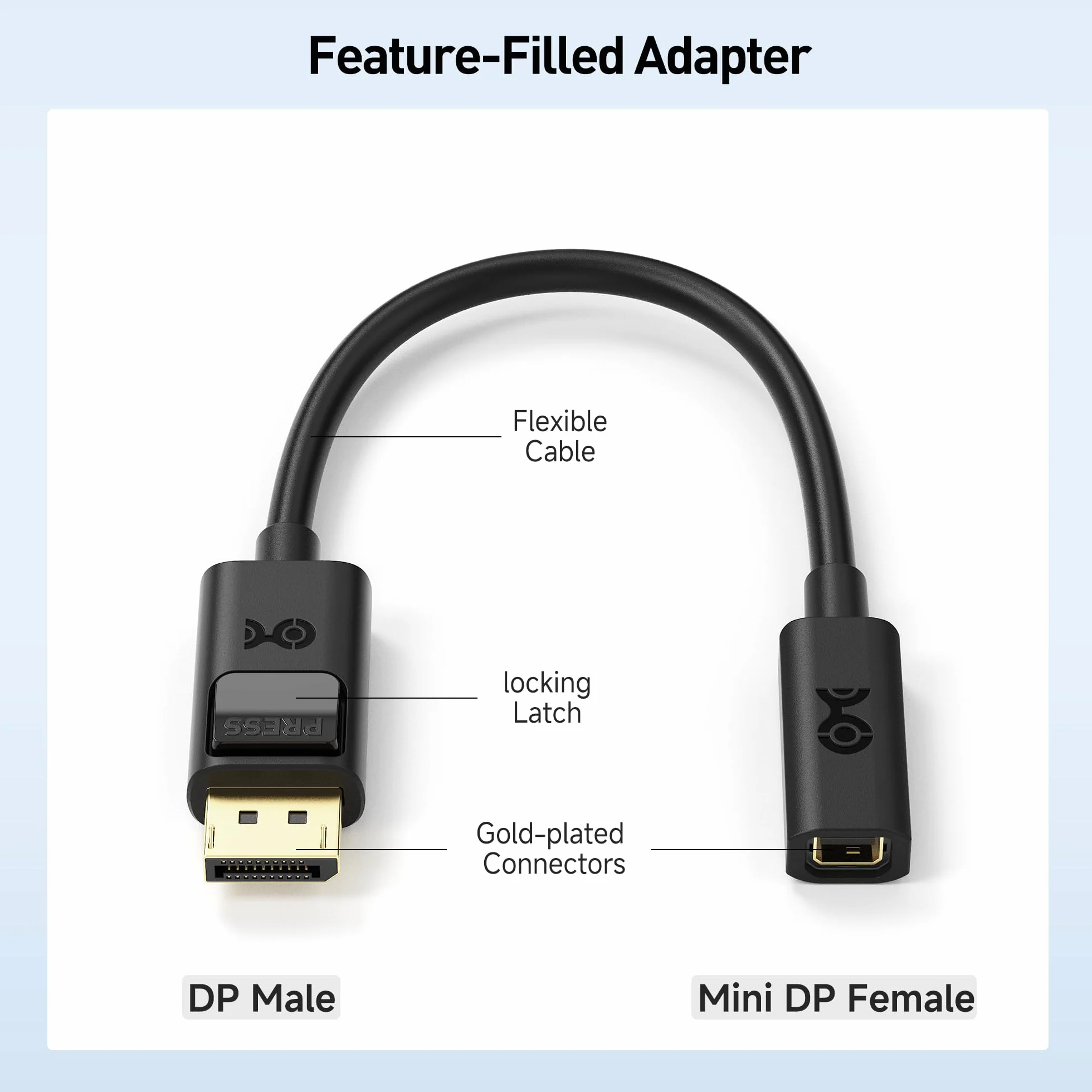 Cable Matters Przejściówka z DisplayPort na Mini DisplayPort DP na Mini DP 15cm