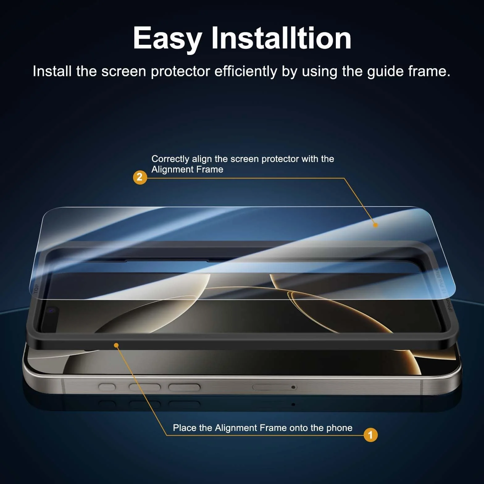 NEW'C Ochraniacz Ekranu iPhone 16 Pro 6,3 Cala Szkło 9H Zestaw 2 sztuk + Osłona Aparatu
