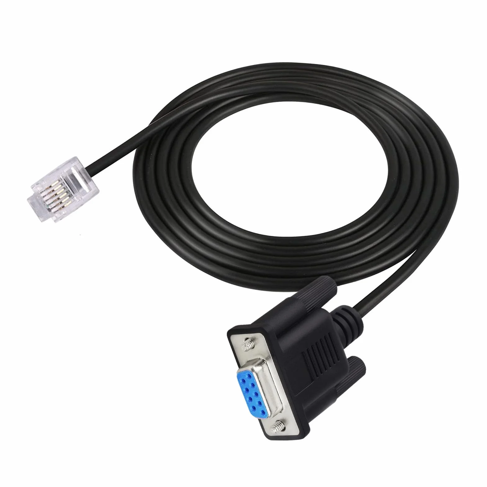 RS232 DB9Pin żeński do RJ11 RJ12 6P6C LAN kabel do konsoli szeregowej, Plug and Play, 1,8 m
