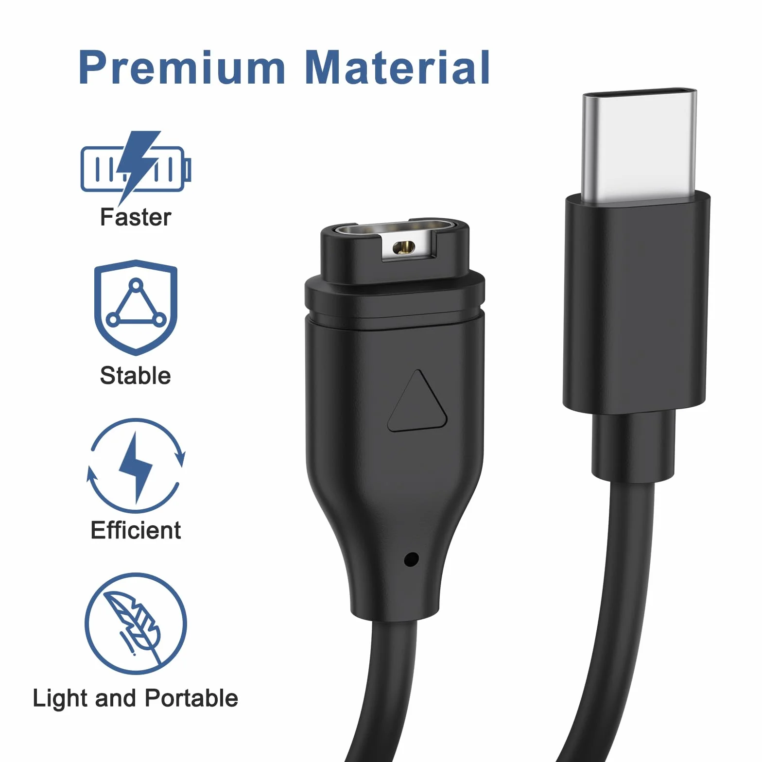 Kabel do ładowania Garmin Approach S10/S40/S60/S62 USB-C Stacja Ładowania Czarny