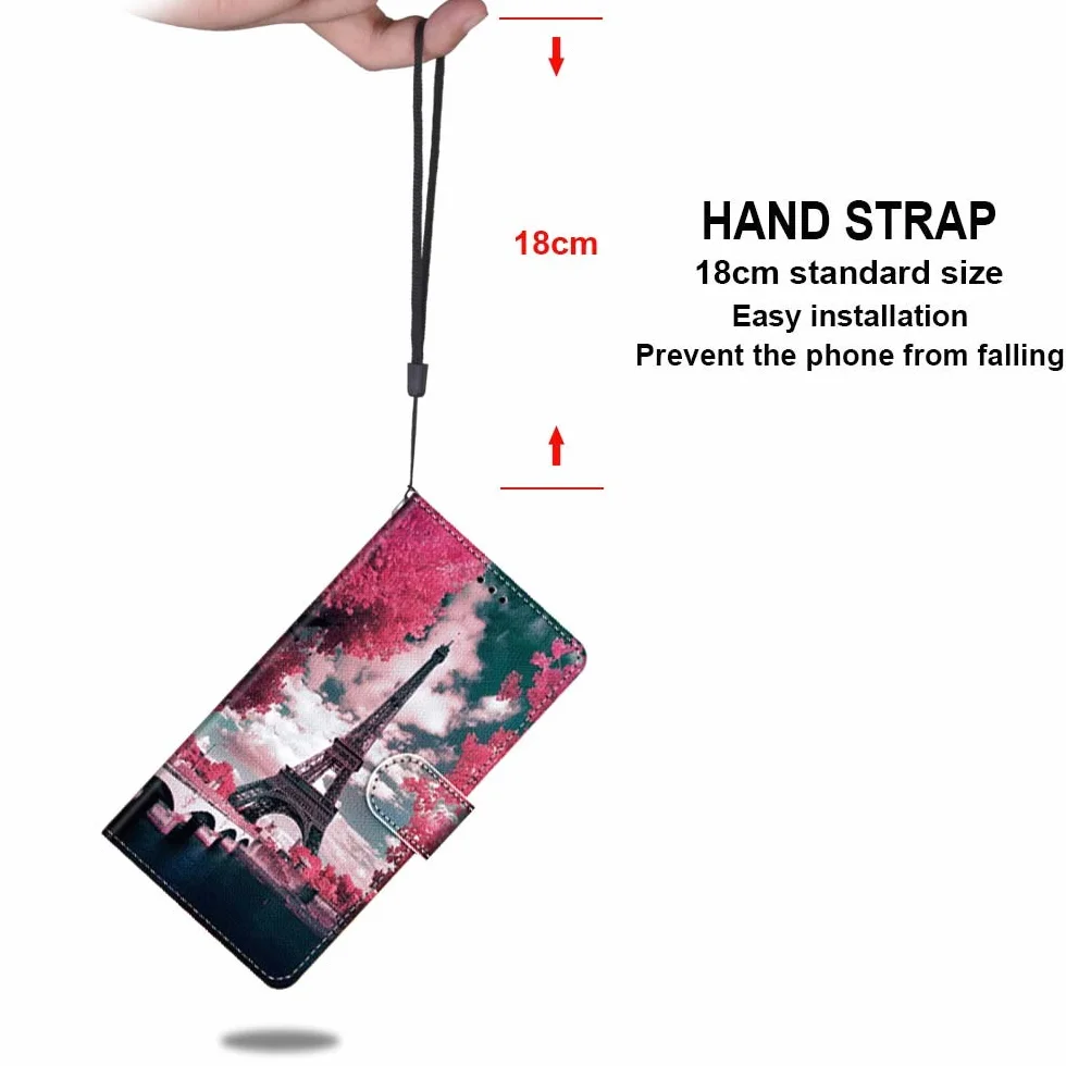 Etui do Huawei Mate 20 Lite, Etui ze skóry PU Magnes Portfel Kolorowy Design Etui z klapką Portfel [Kreatywnie malowane] Etui do Huawei Mate 20 Lite (Wieża Eiffla)