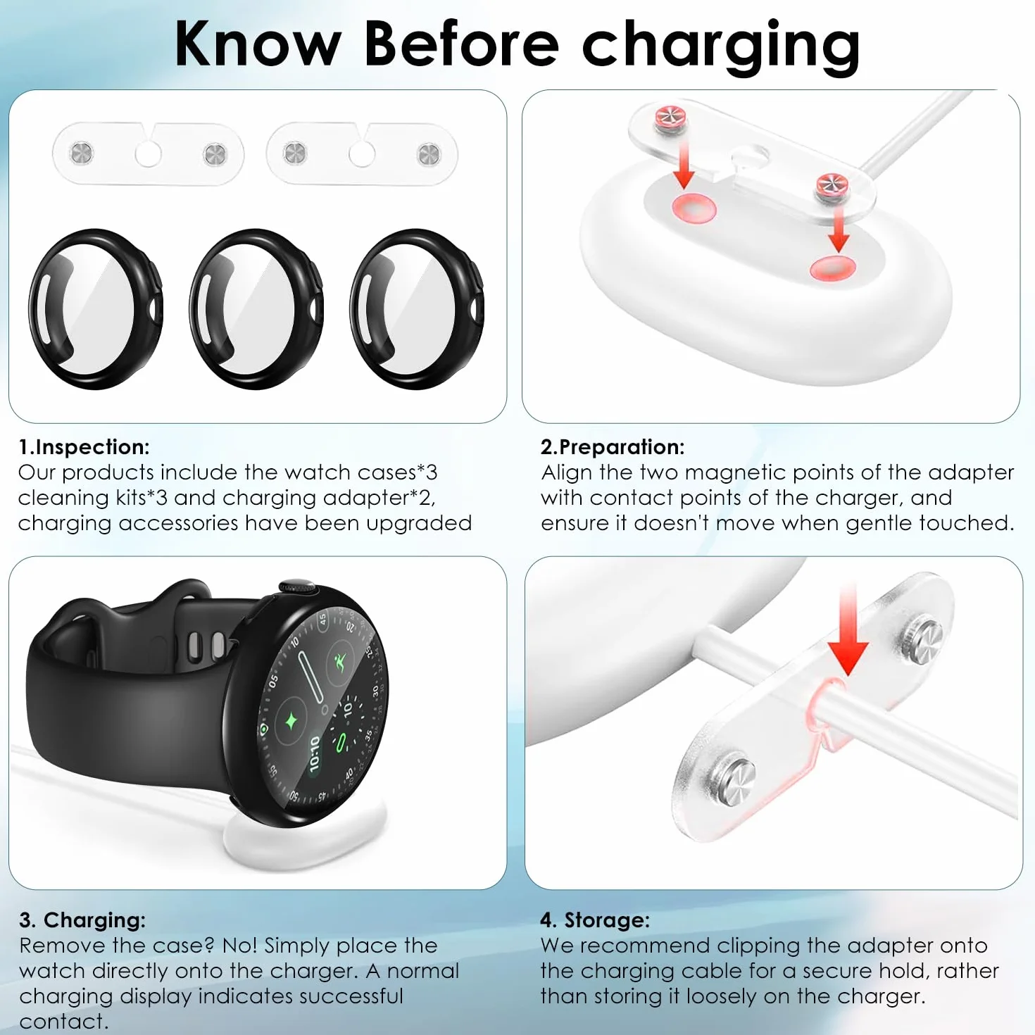 ivoler etui ochronne z osłoną ekranu i ładowaniem do Google Pixel Watch 4 41 mm TPU czarne