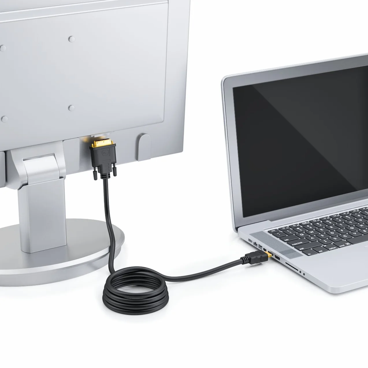 deleyCON 2m HDMI na DVI Kabel DVI-D DVI-I High Speed 3D Ready Kabel Adaptera 1080p FULL HD HDTV 3D Projektor Laptop Monitor TV - Czarny