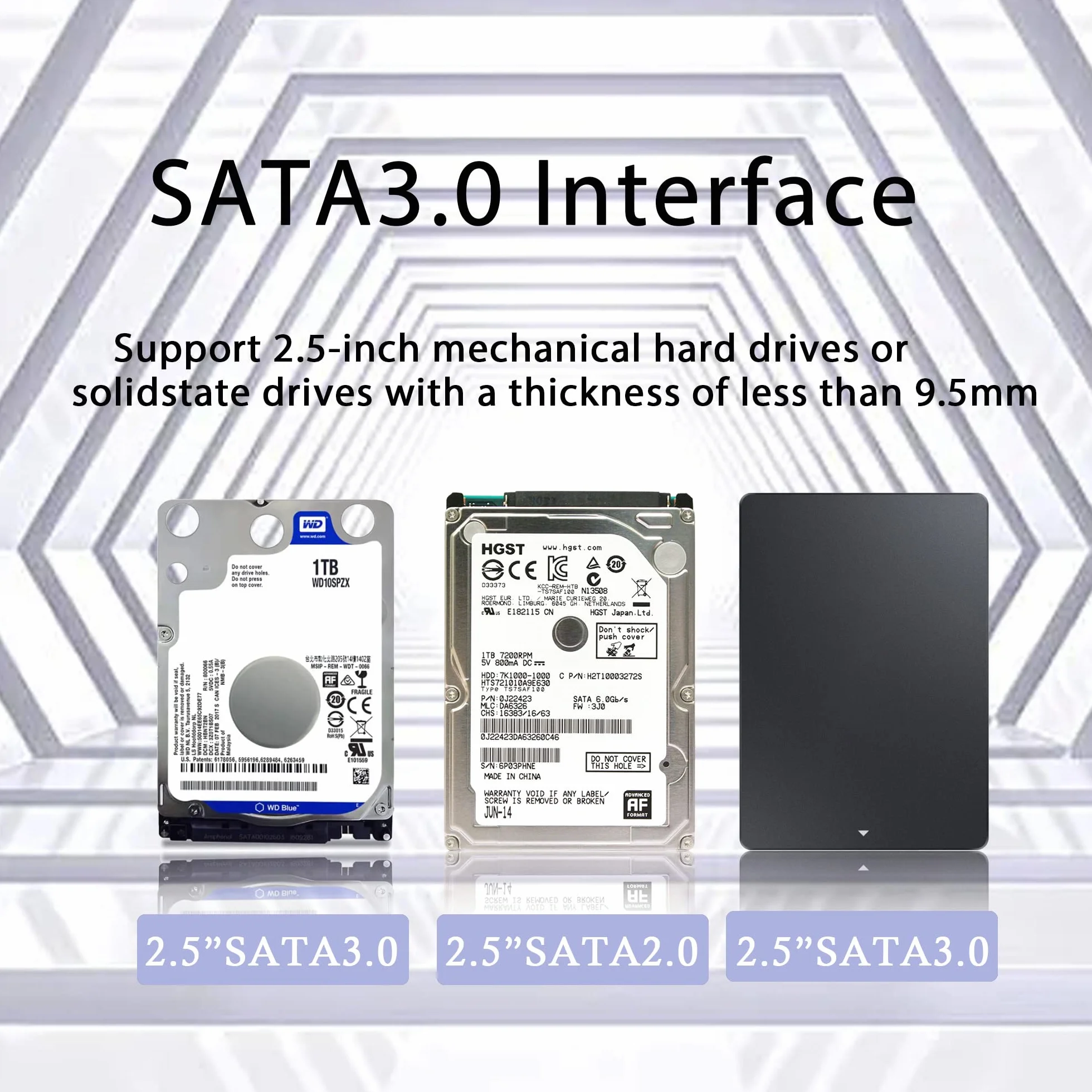 Taca na dysk twardy 2nd HDD SSD 9,5 mm SATA 2,5" do MacBook Pro 13/15/17"