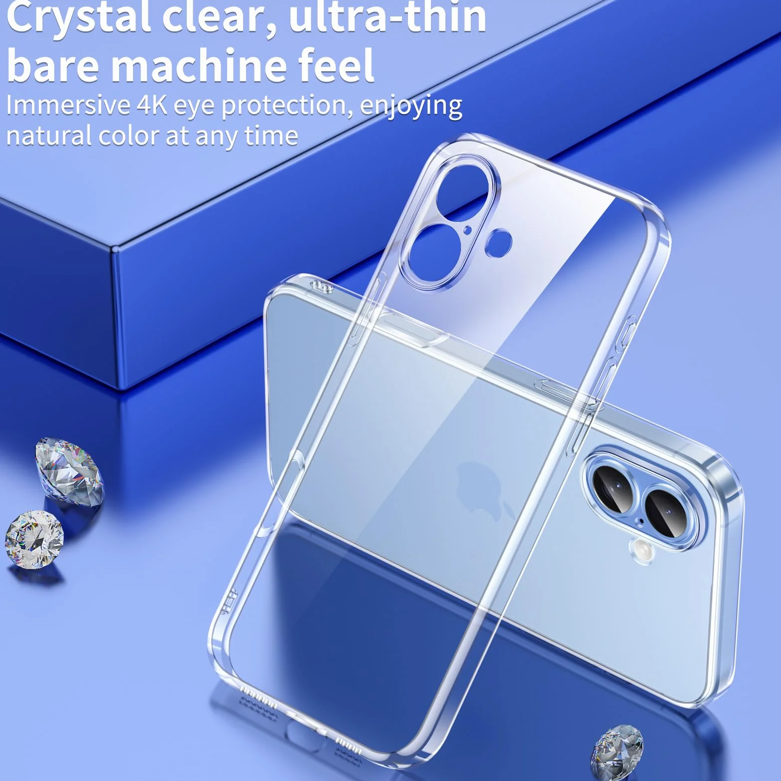 Phoona Etui ochronne na iPhone 17 z 2 szkłami hartowanymi, przezroczyste silikonowe TPU Anti-Shock & Anti-Scratch