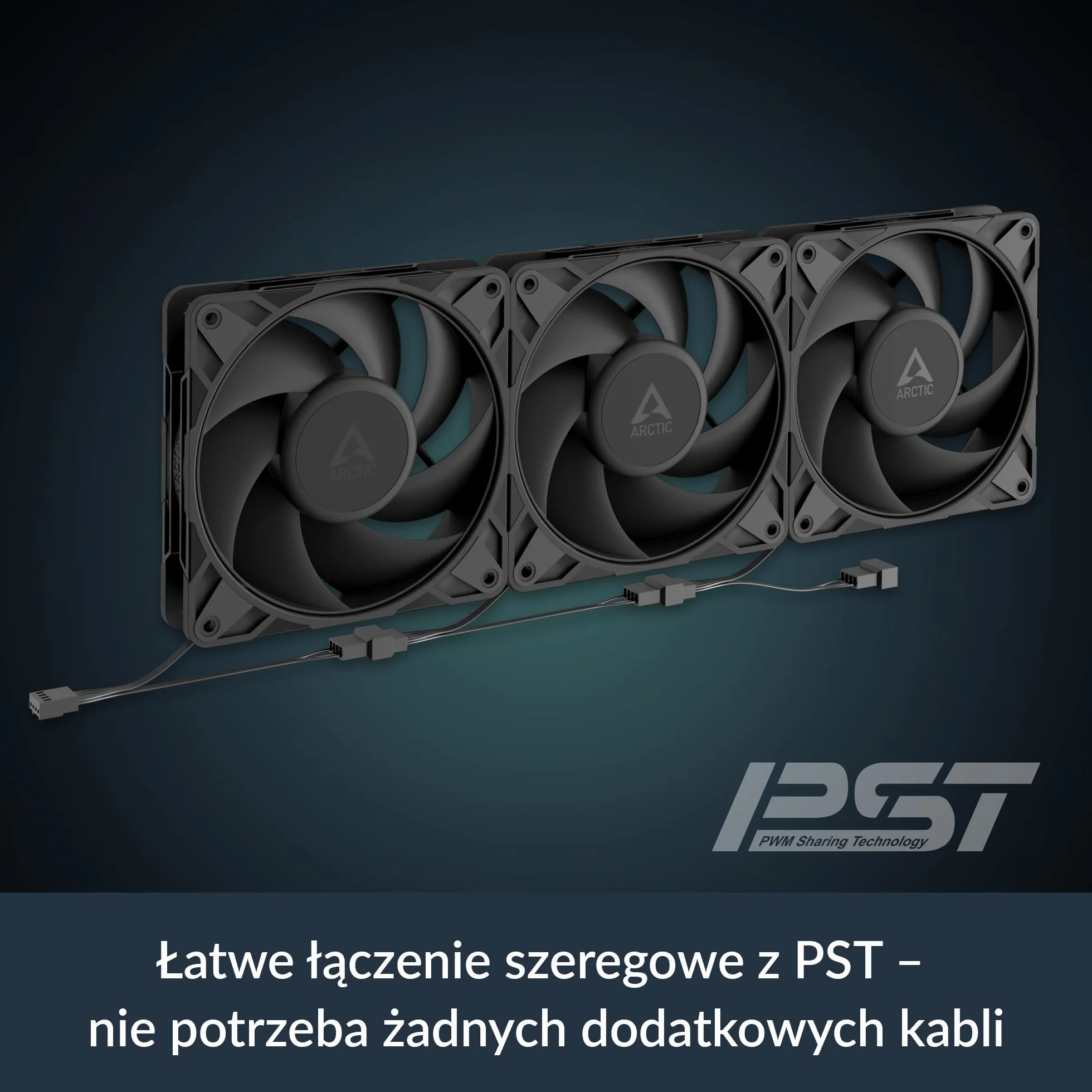 ARCTIC P12 Pro PST LN - Cichy wentylator klasy premium, wentylator PWM 120 mm z rozdzielaczem Y, 450-2000 rpm, 0 rpm <5% PWM, łożysko dynamiczne płynowe, 4-pinowy - czarny