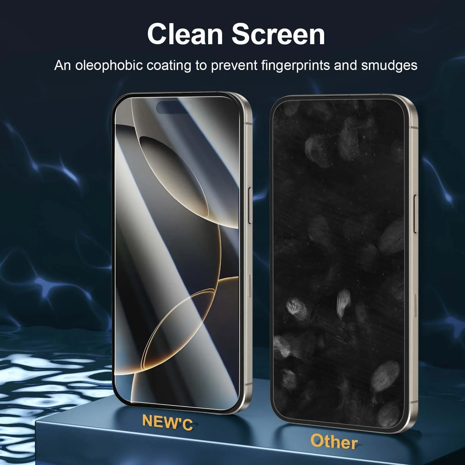 NEW'C Ochraniacz Ekranu iPhone 16 Pro 6,3 Cala Szkło 9H Zestaw 2 sztuk + Osłona Aparatu
