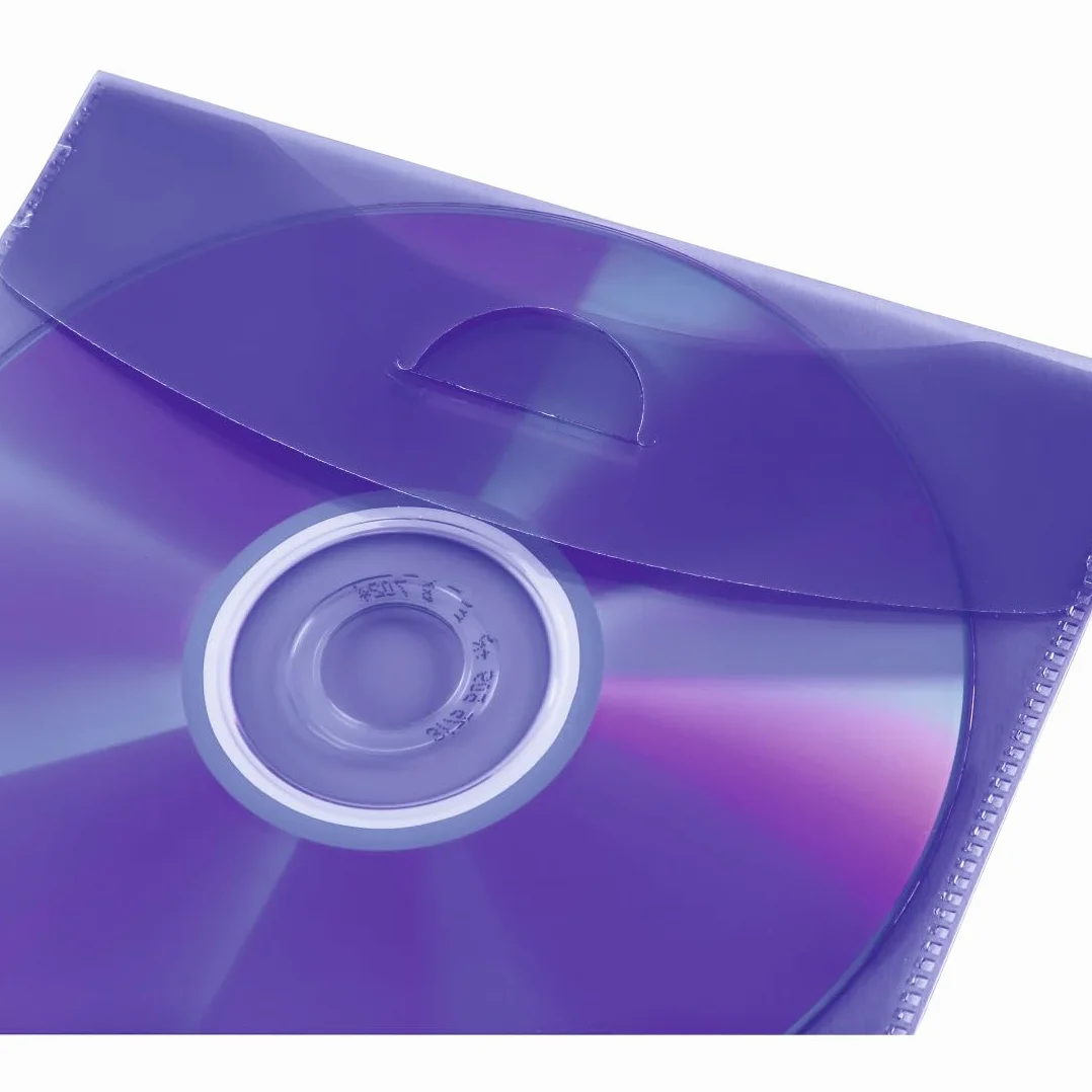 Hama Opakowania na płyty CD-ROM-/DVD-ROM (50 sztuk, PP, 12,7x12,7x0,03 cm) czerwony/fioletowy/niebieski/zielony/pomarańczowy