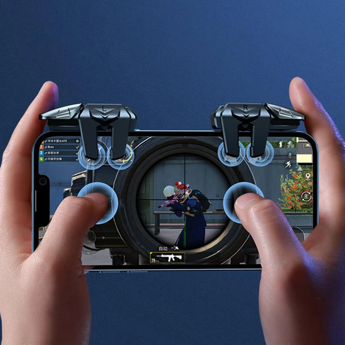 PUBG Mobile Controller 4 Triggers Phone Game Controller Kompatybilny z telefonami komórkowymi z systemem Android iPhone iOS