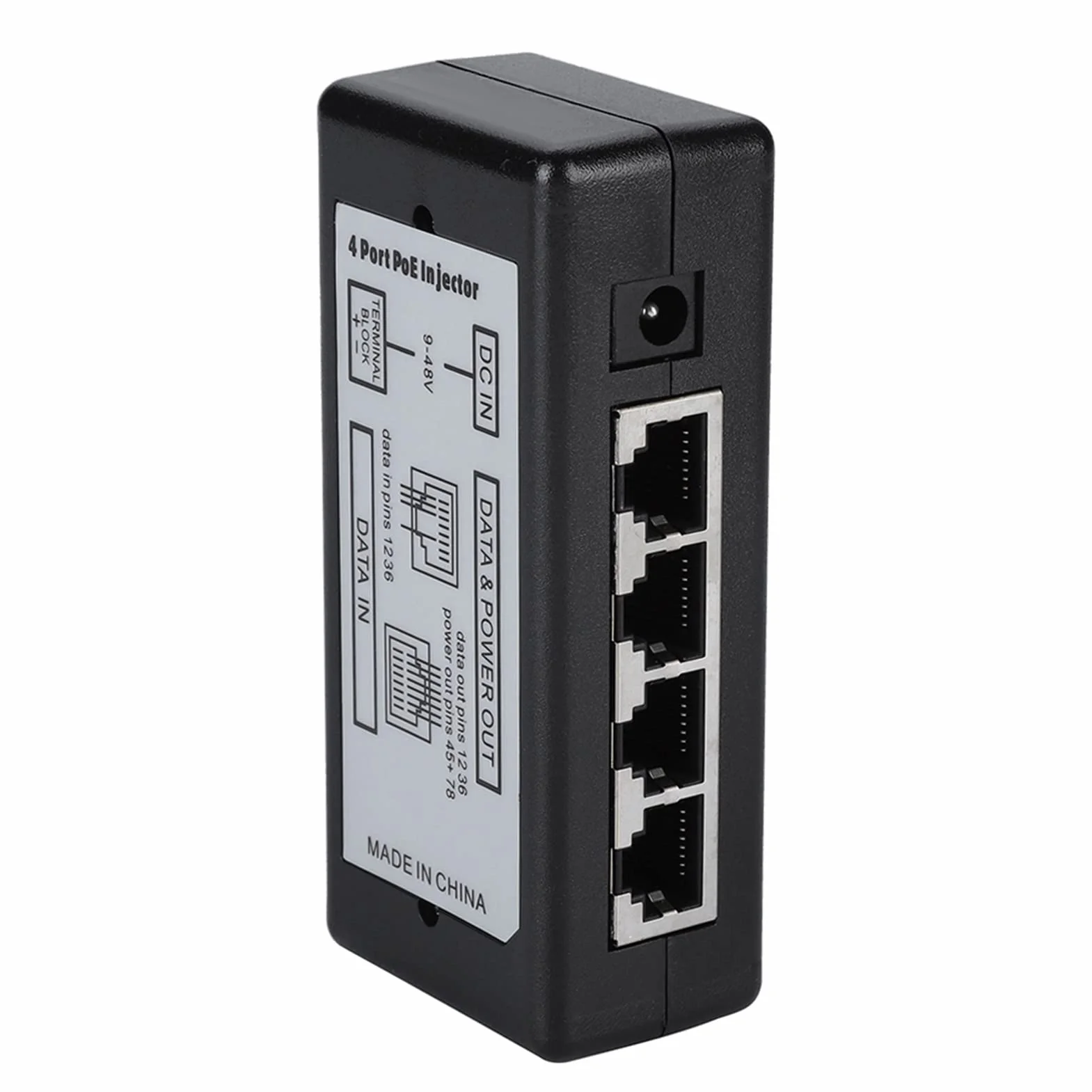 DC9V 48v 4-portowe Zasilanie Poe Wtryskiwacz Zasilania Poe Ethernet DC9V 48v do Kamery IP Ekspert Po Wejściu Zapewniamy Nowy produkt. Rozdzielacz Wtryskiwaczy Aspoe Wtryskiwacz