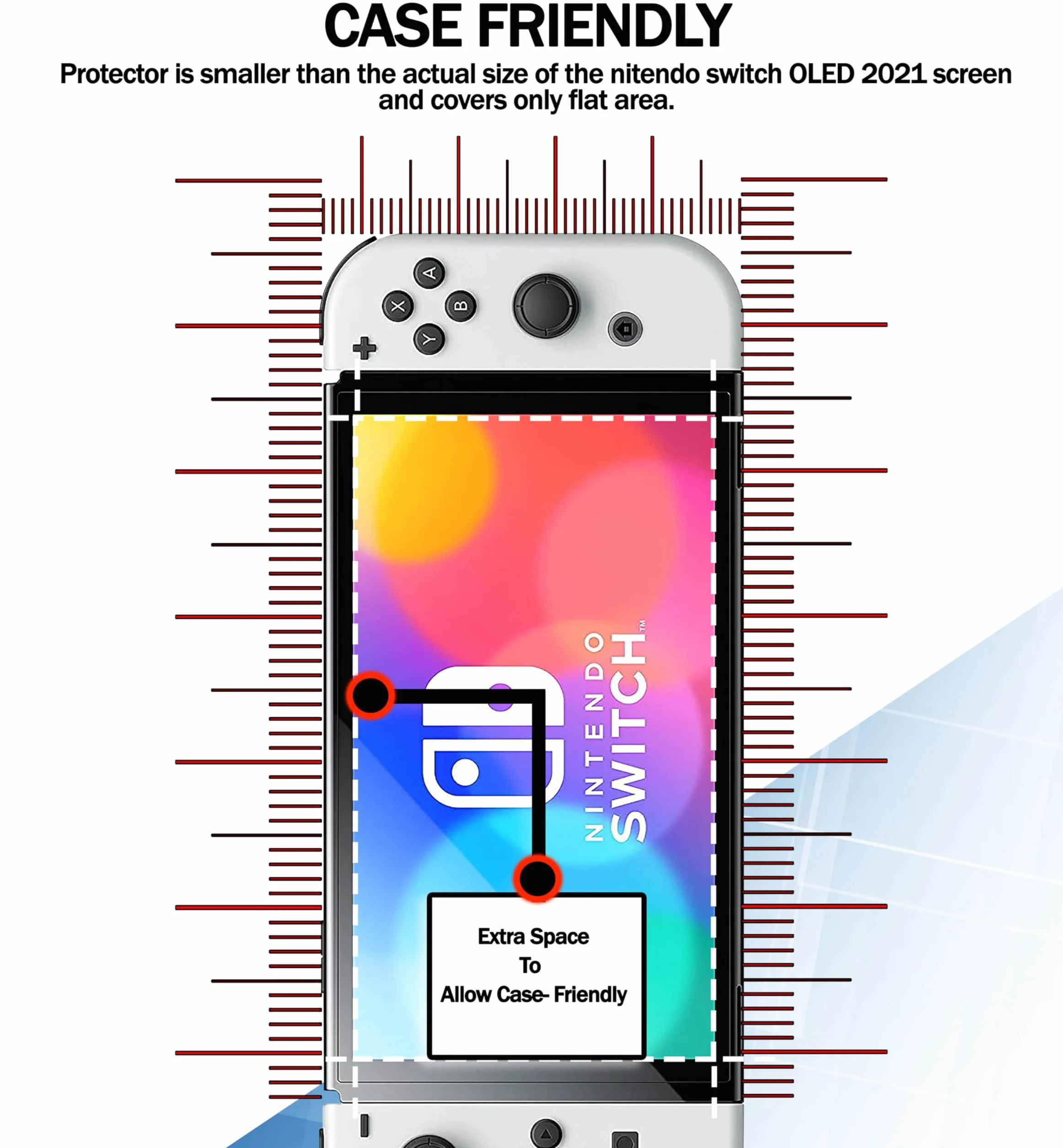 RKINC 2 sztuki, szkło pancerne, szkło ochronne do Nintendo Switch (modello OLED), pancerna folia ochronna na wyświetlacz HD, 0,33 mm, odporna na zarysowania, nie odpryskuje, bez pęcherzyków powietrza,